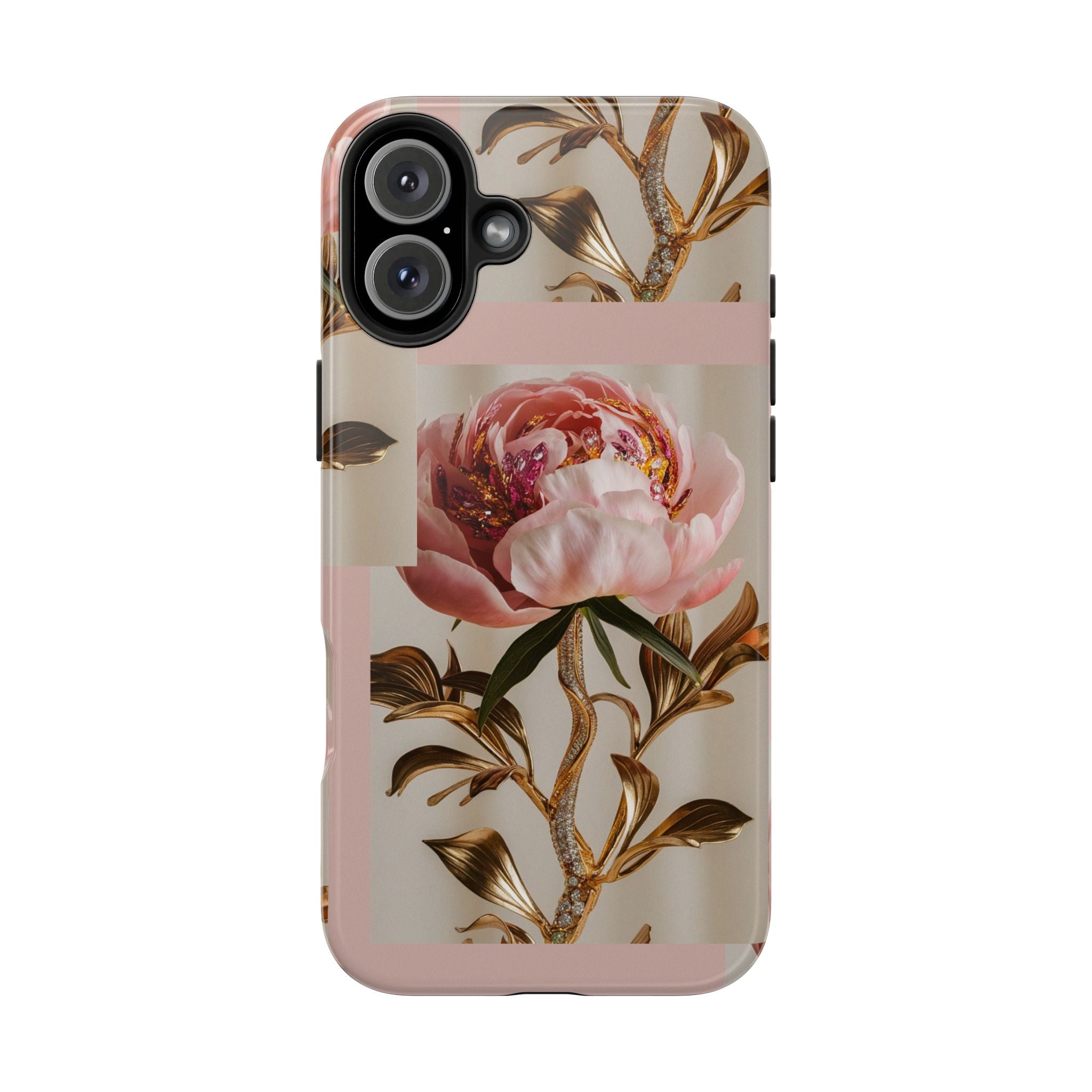 Sparkling Pink Peony - Tough Case for iPhone 14, 15, 16 - Spruced Roost
