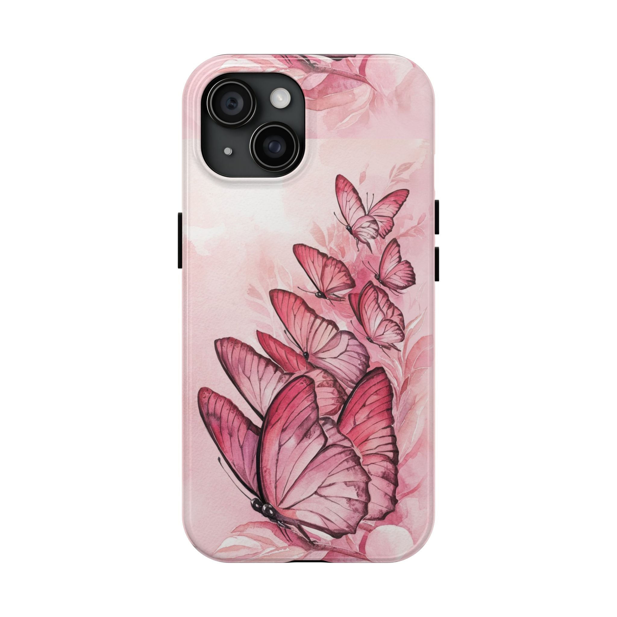 Pink Butterflies - Tough Case for iPhone 14, 15, 16 - Spruced Roost
