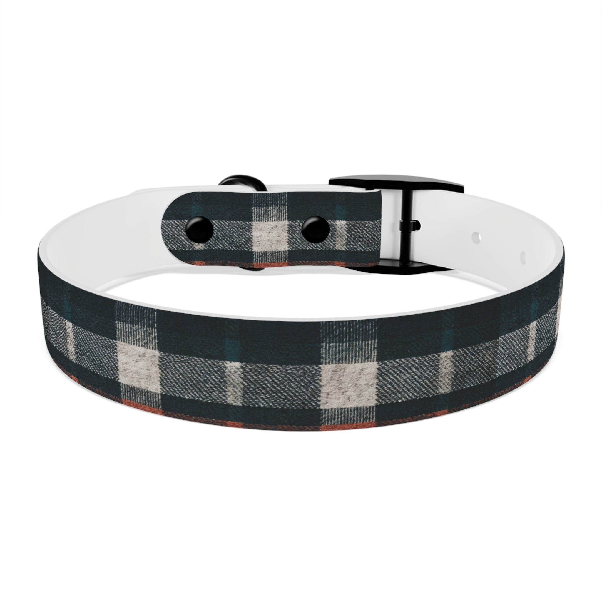 Midnight Blue Plaid Dog Collar