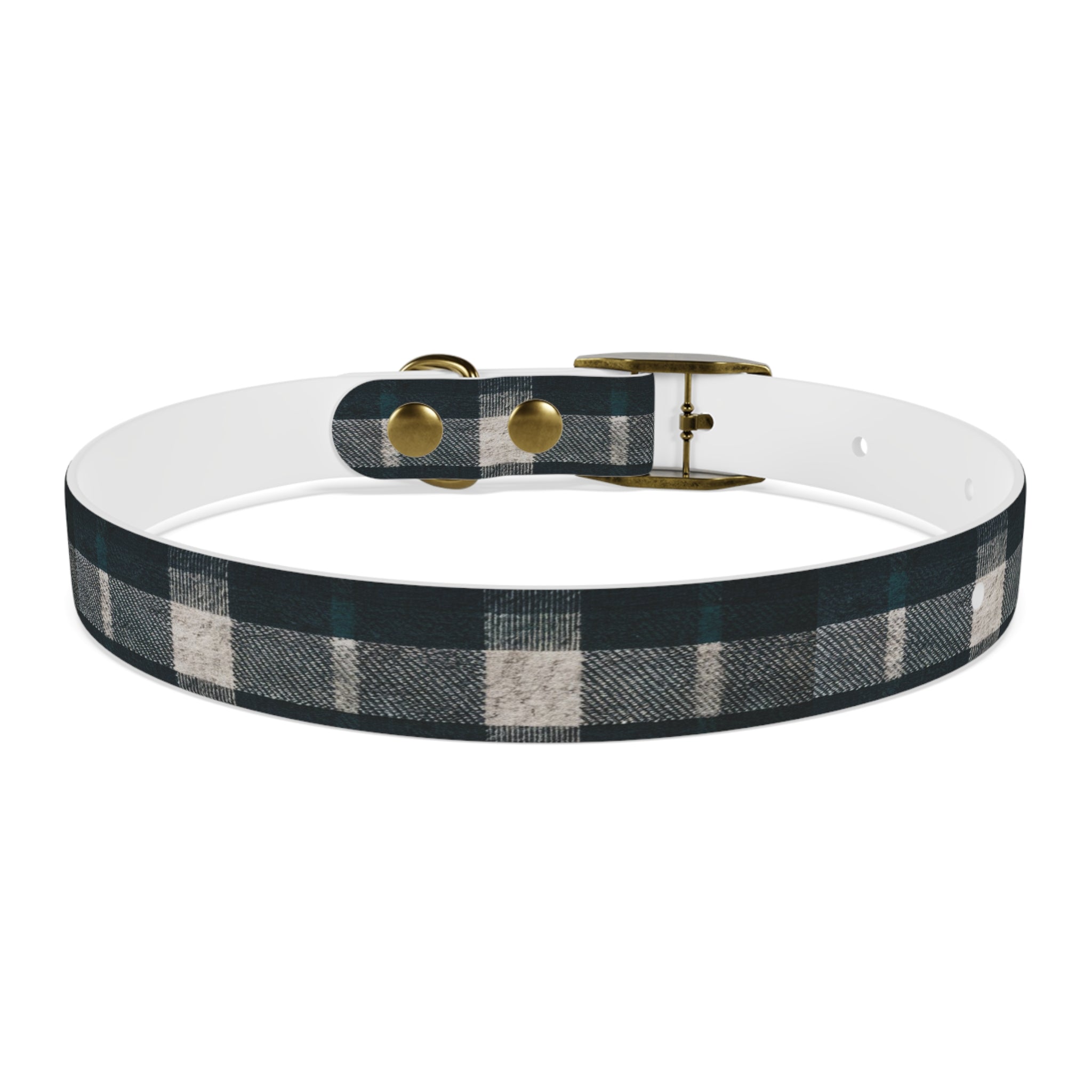 Midnight Blue Plaid Dog Collar