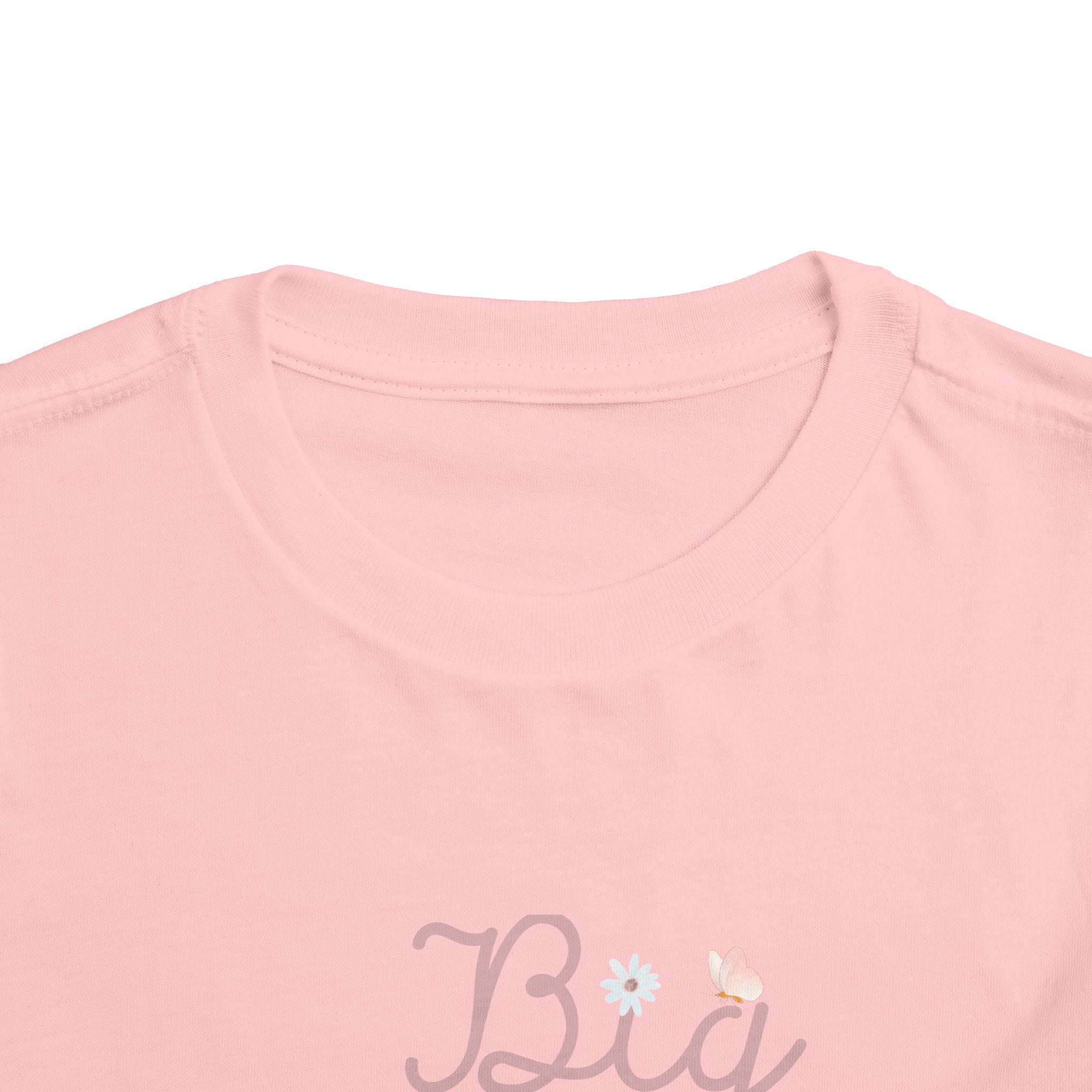 Daisy Pink Cursive - Big Sister Kids' T-Shirt -Gift for New Siblinngs - 3/4-7/8