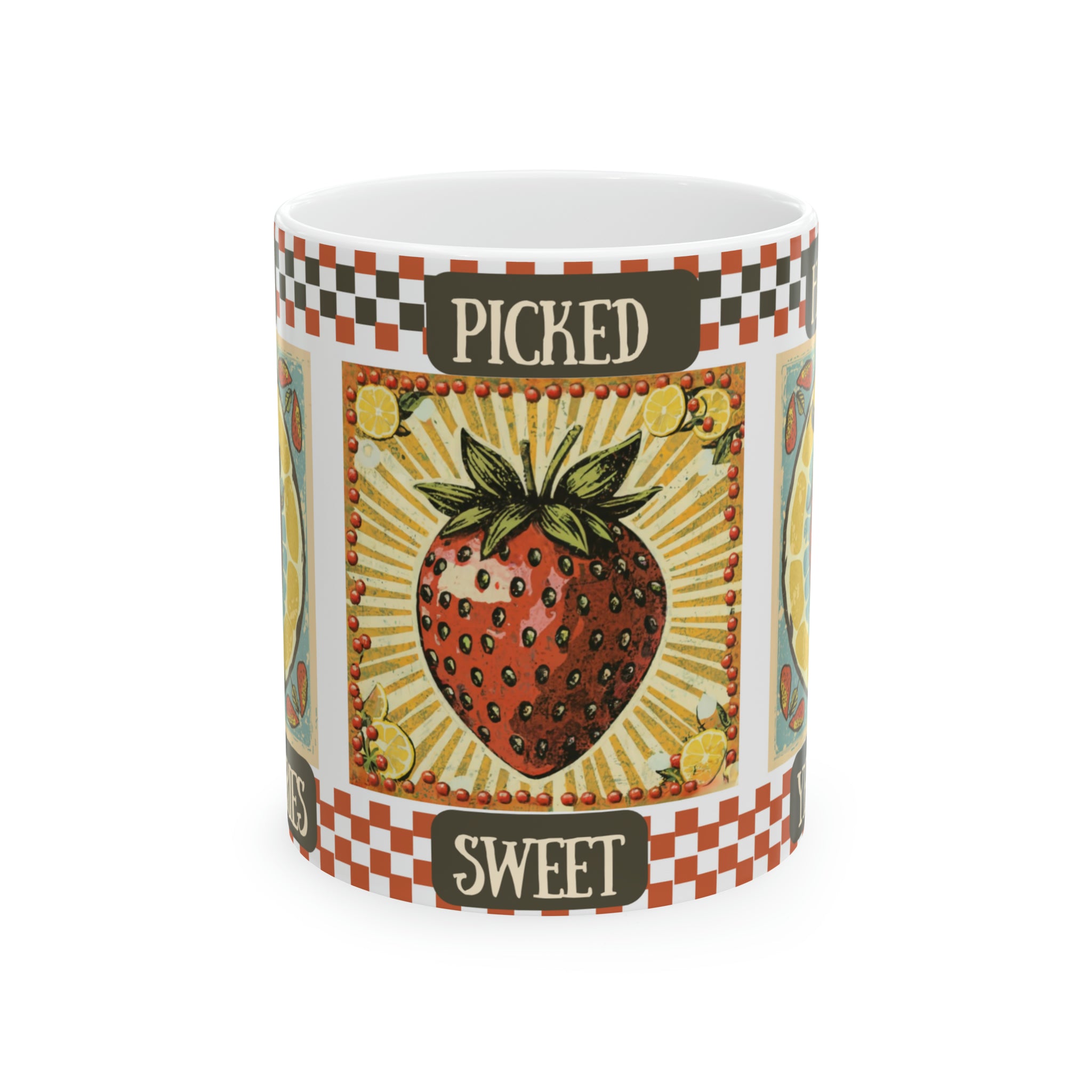 Fresh Picked Strawberries - Ceramic Mug, 11oz - Spruced Roost