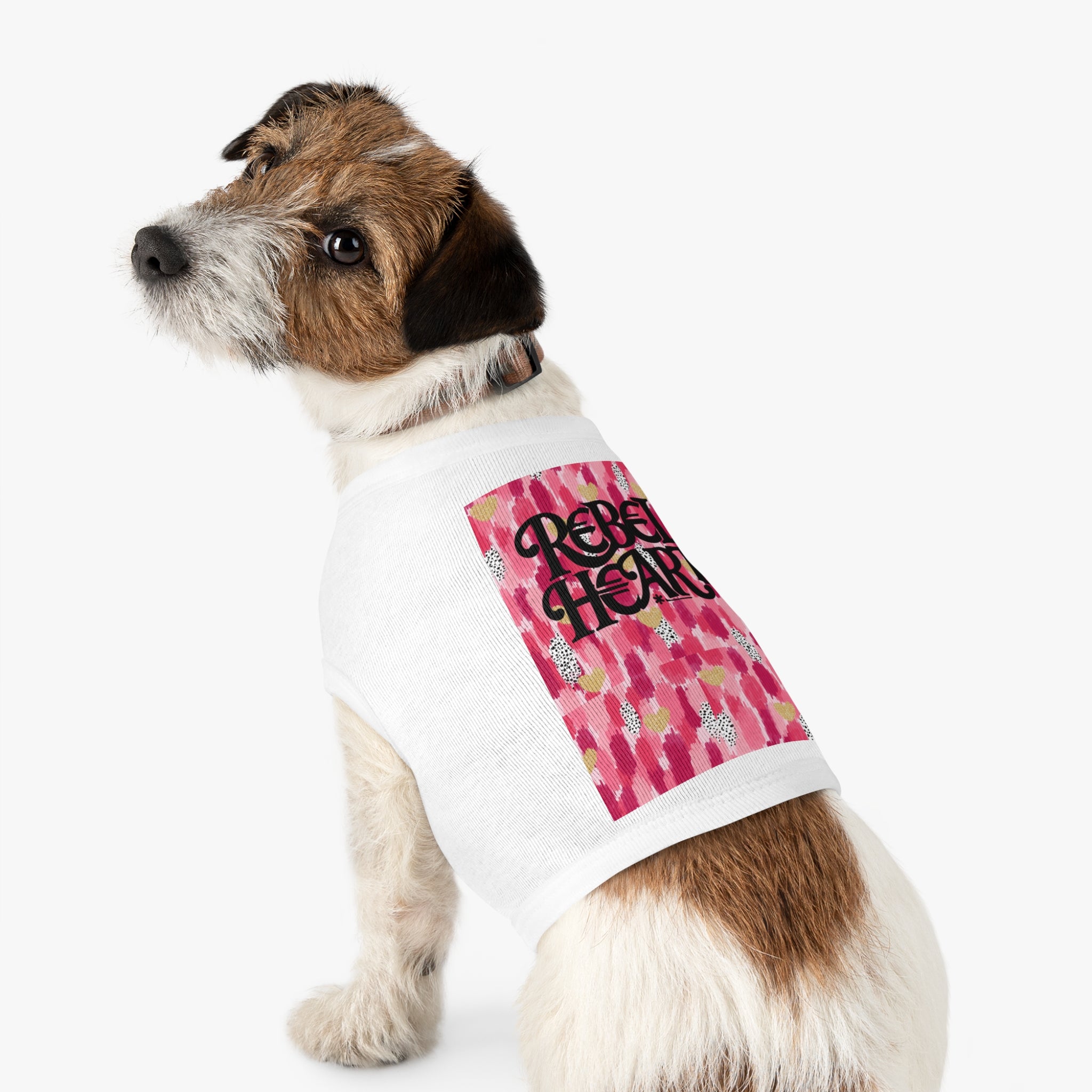 Rebel Heart Pink Confetti Pet Shirt - Stylish and Playful Dog Apparel