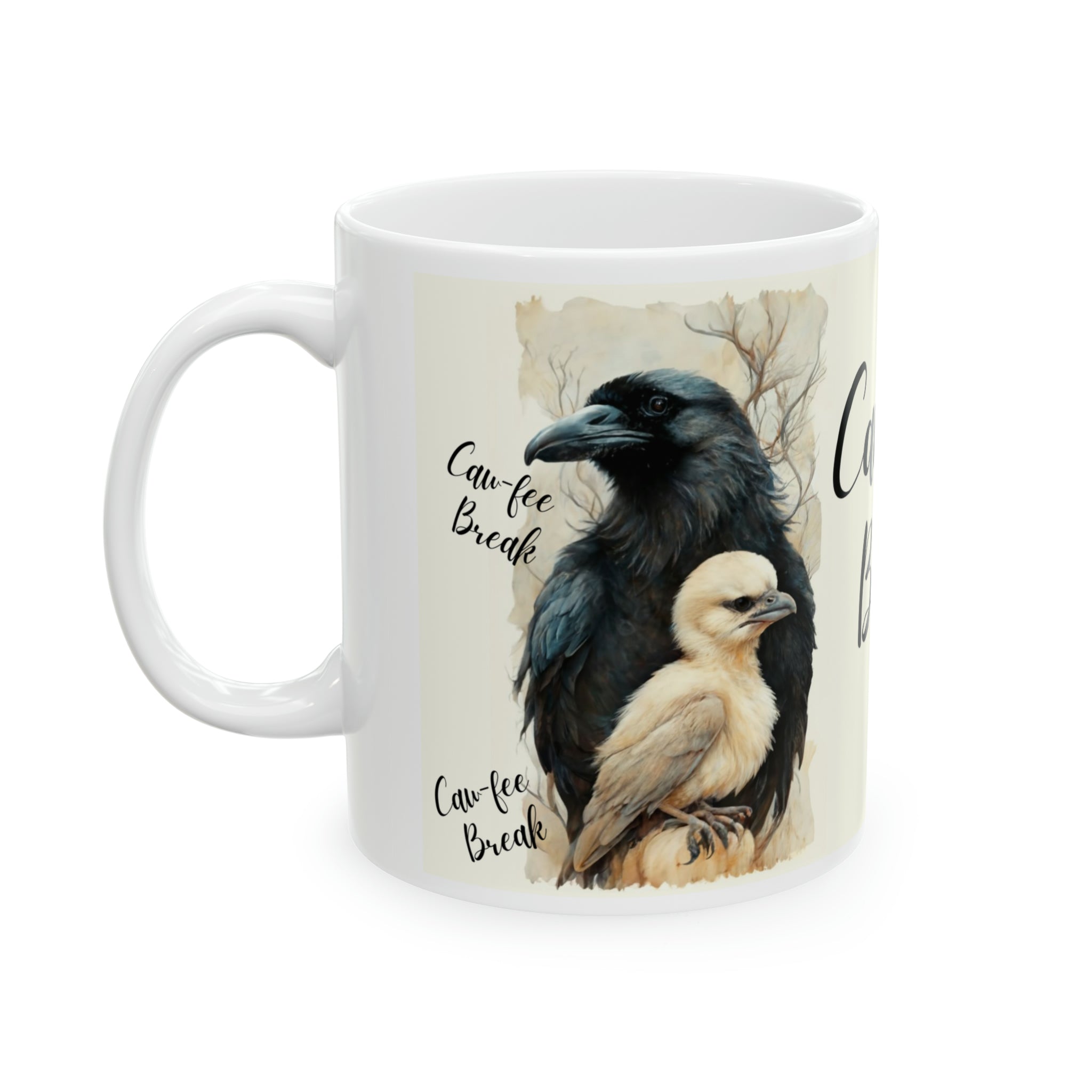 Caw-fee Break - Ceramic Mug, 11oz - Spruced Roost