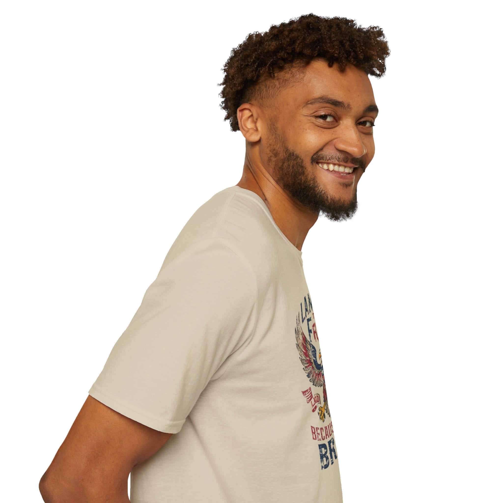 Land of the Free, Because of the Brave - Unisex Softstyle T-Shirt