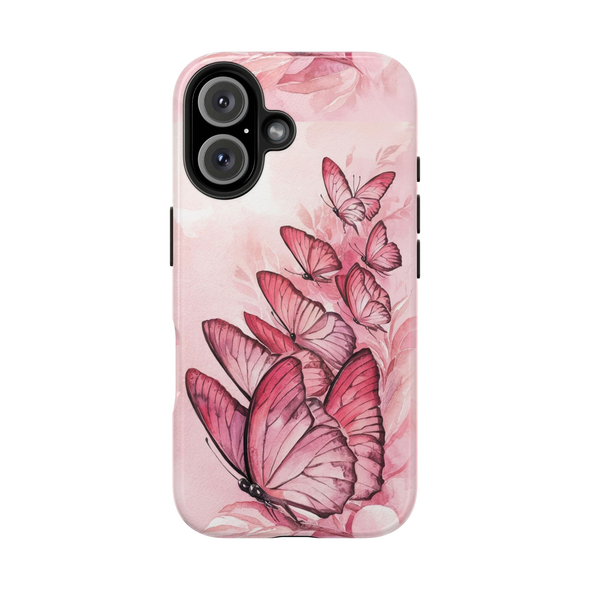 Pink Butterflies - Tough Case for iPhone 14, 15, 16 - Spruced Roost