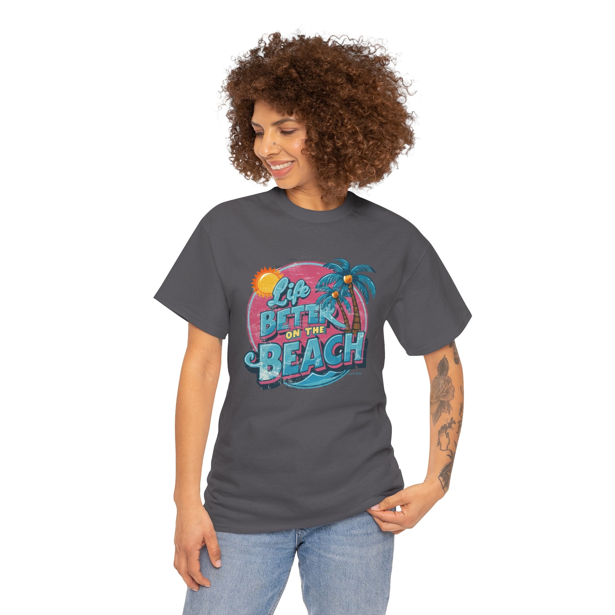 Life is Better at the Beach - Unisex Heavy Cotton Tee - Spruced Roost
