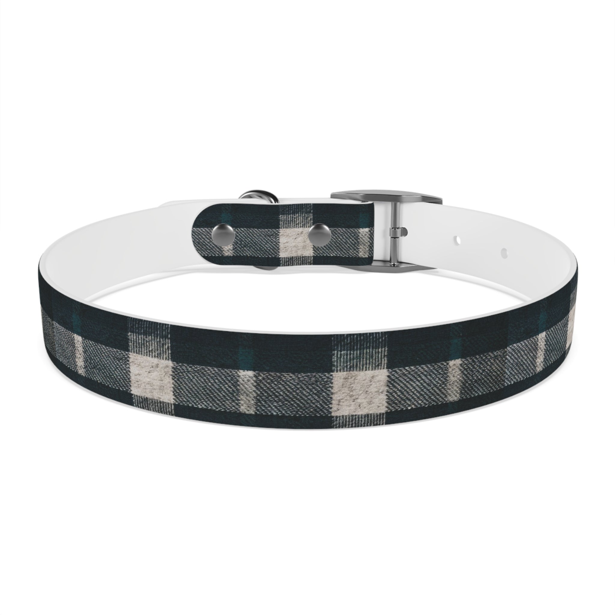 Midnight Blue Plaid Dog Collar