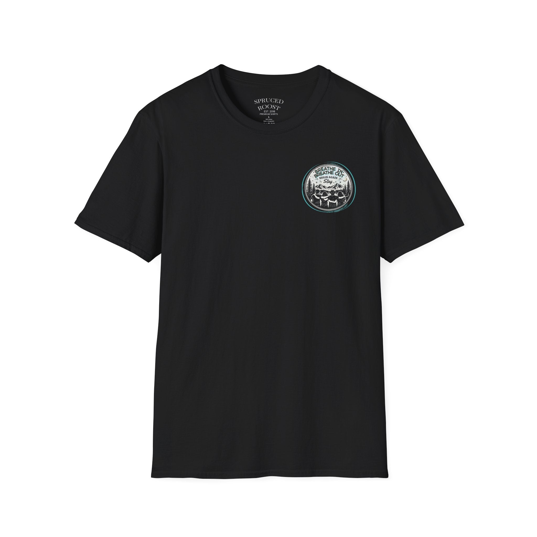 Breathe In, Breathe Out - Men's Unisex Sized Crew Graphic T-Shirt