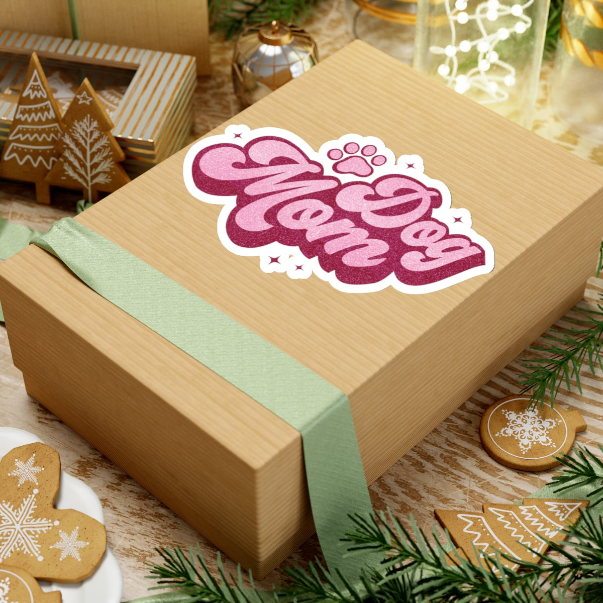 Dog Mom Pink Kiss-Cut Stickers