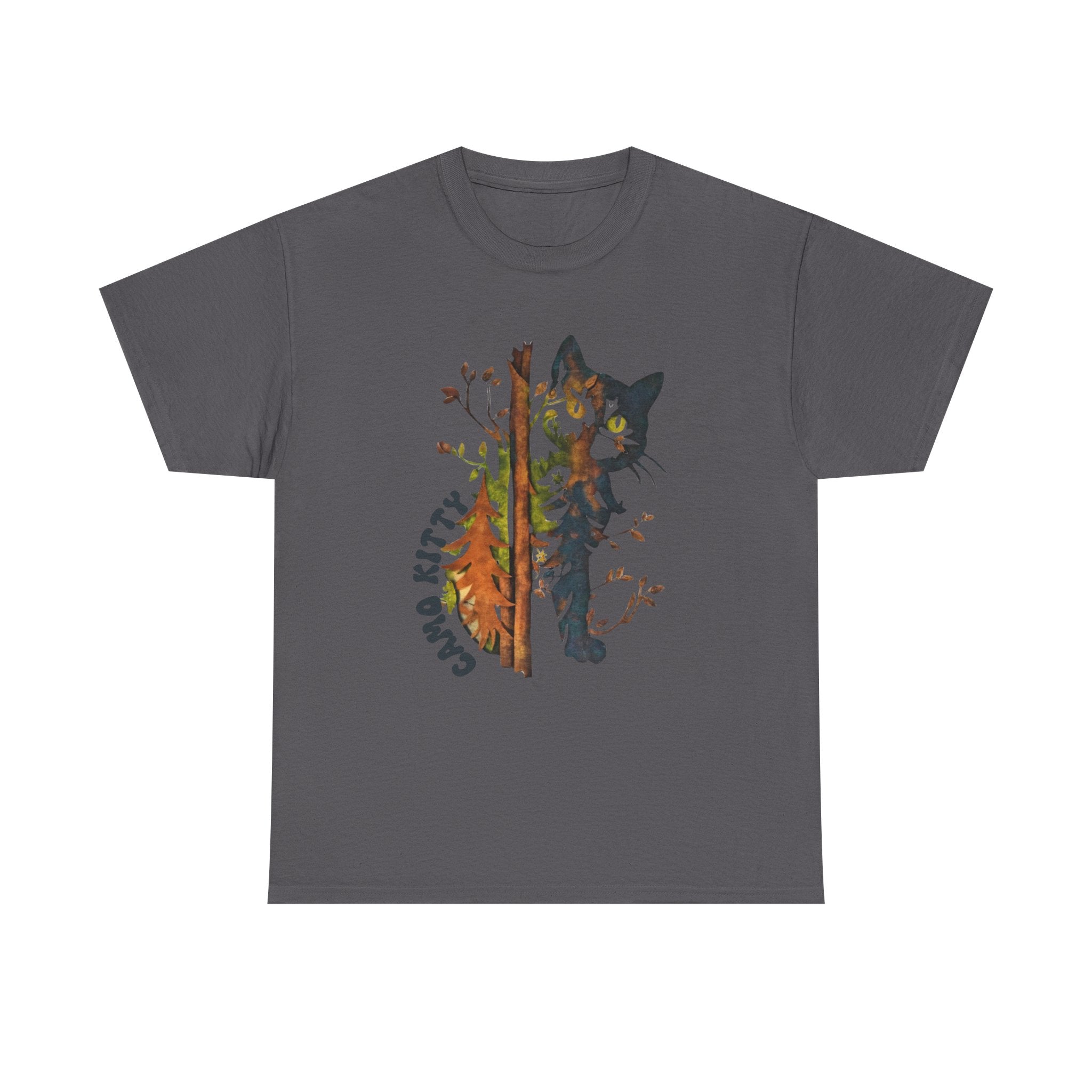 Camo Shy Kitty - Unisex Heavy Cotton Tee