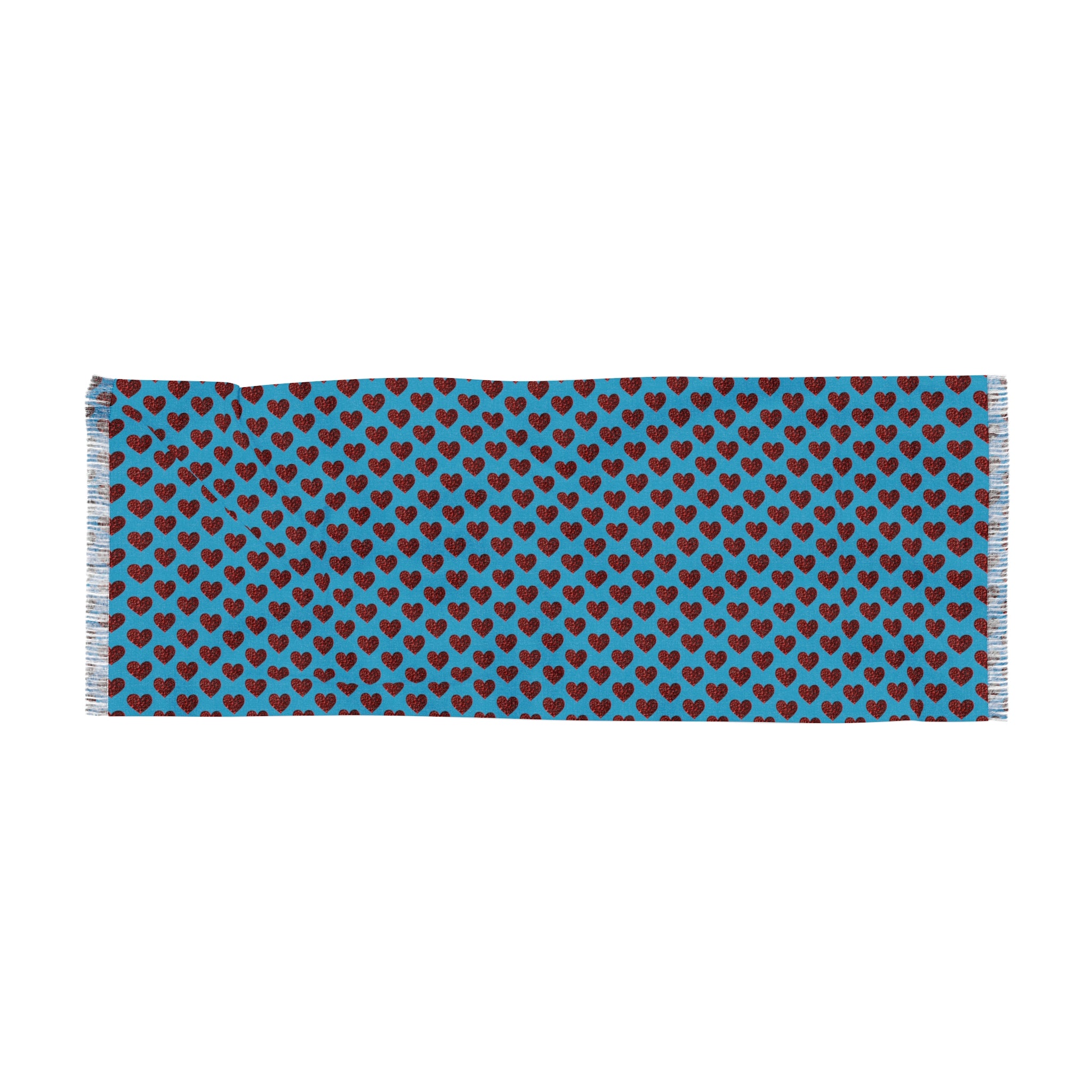 Teal Hearts Light Scarf