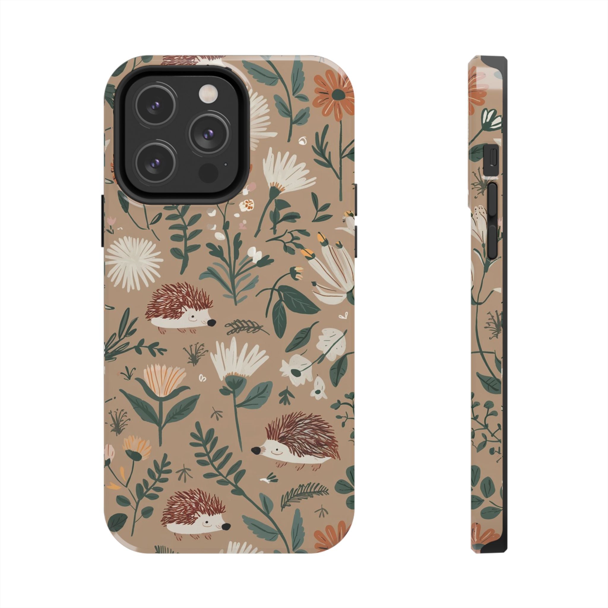 Hedehogs & Daisies - Tough Case for iPhone 14, 15, 16 - Spruced Roost