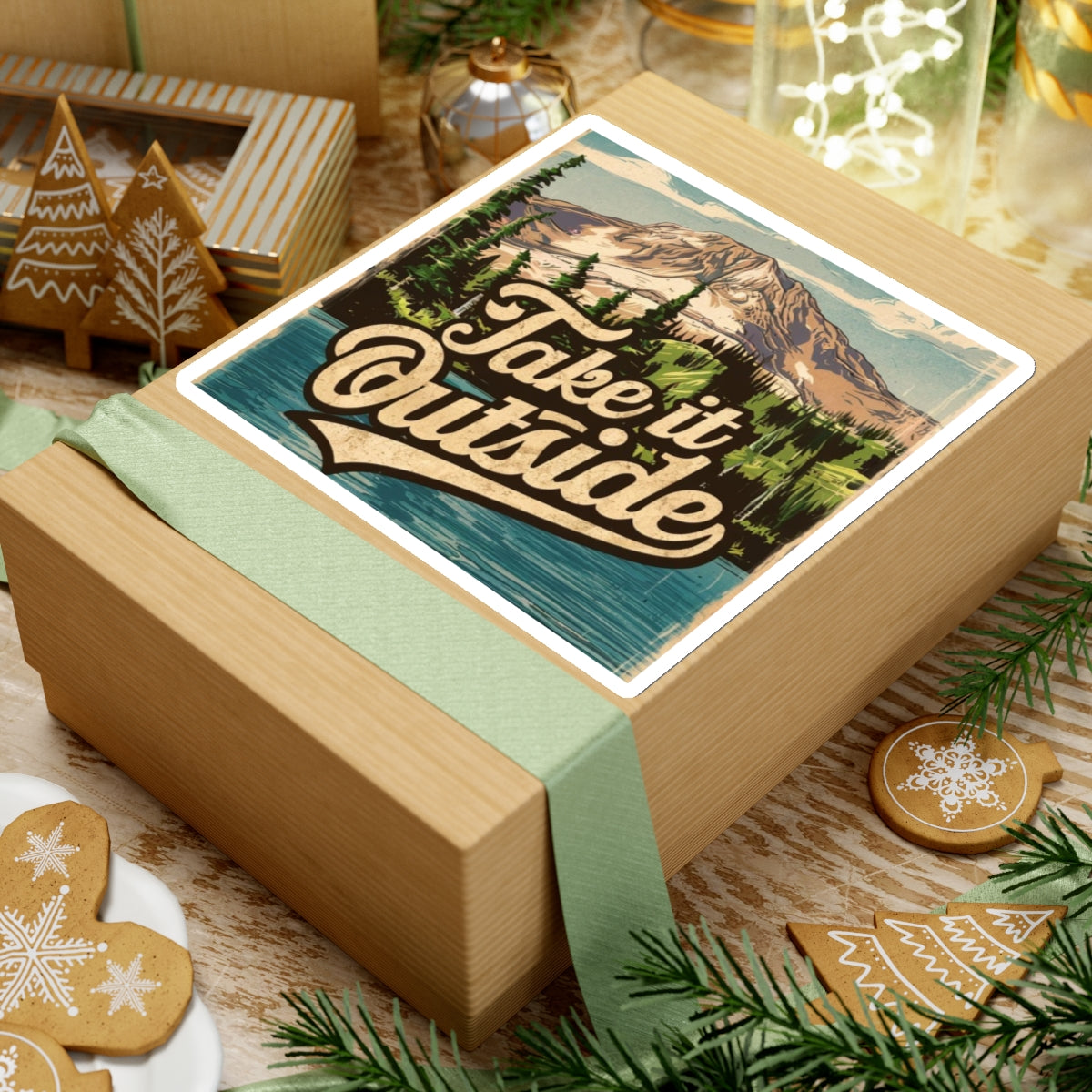 Take it Outside Mountain Lake - Kiss-Cut Stickers