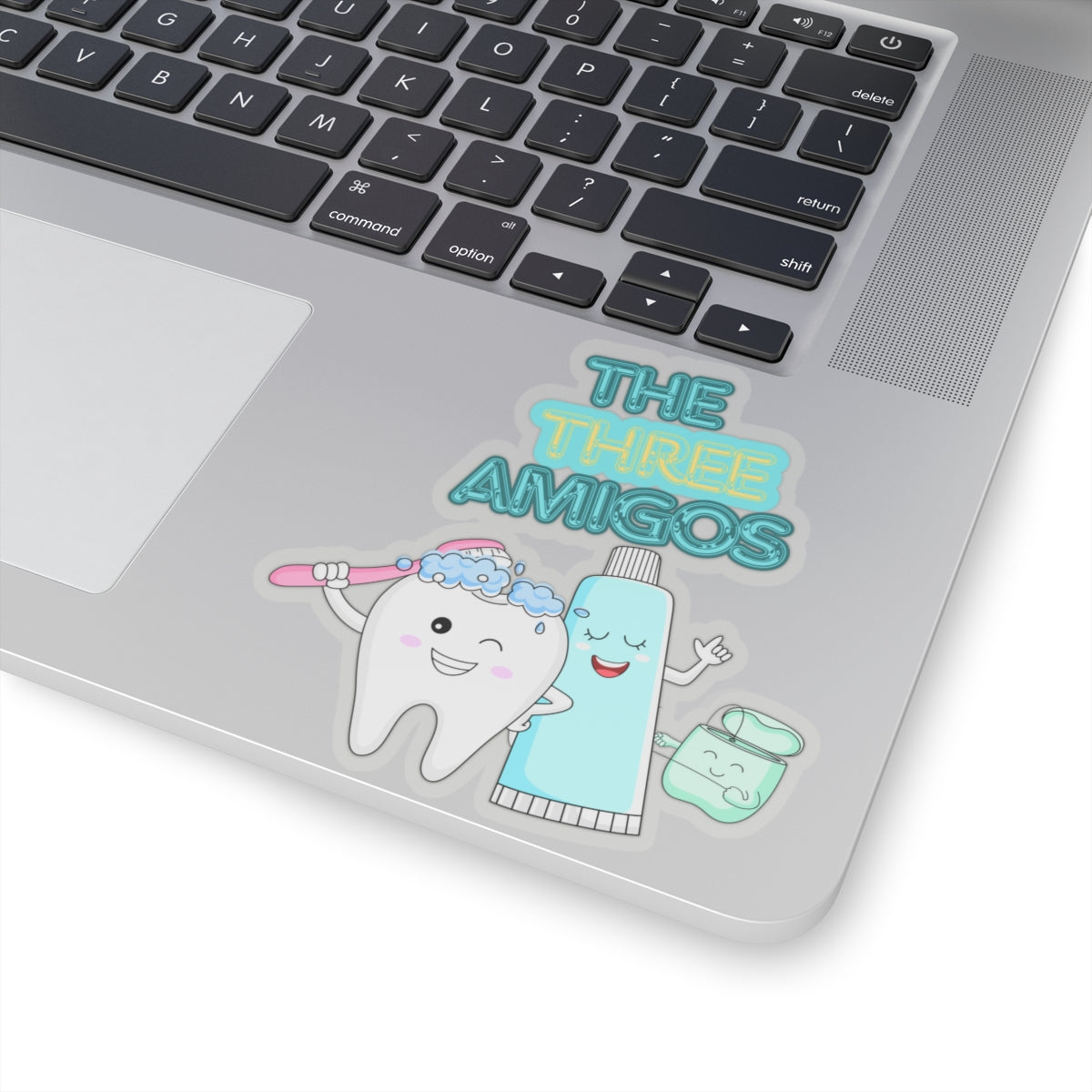 The Three Amigos - Toothbrush, Floss and Toothpaste Kiss-Cut Stickers