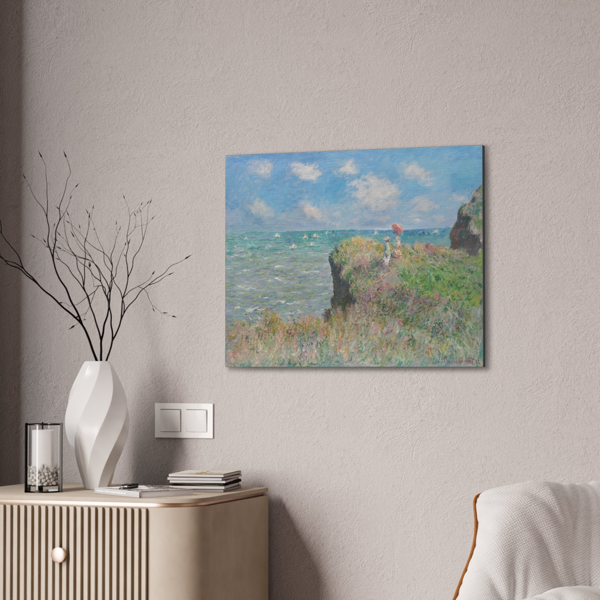 Cliff Walk at Pourville - Claude Monet Canvas Stretched, 0.75"