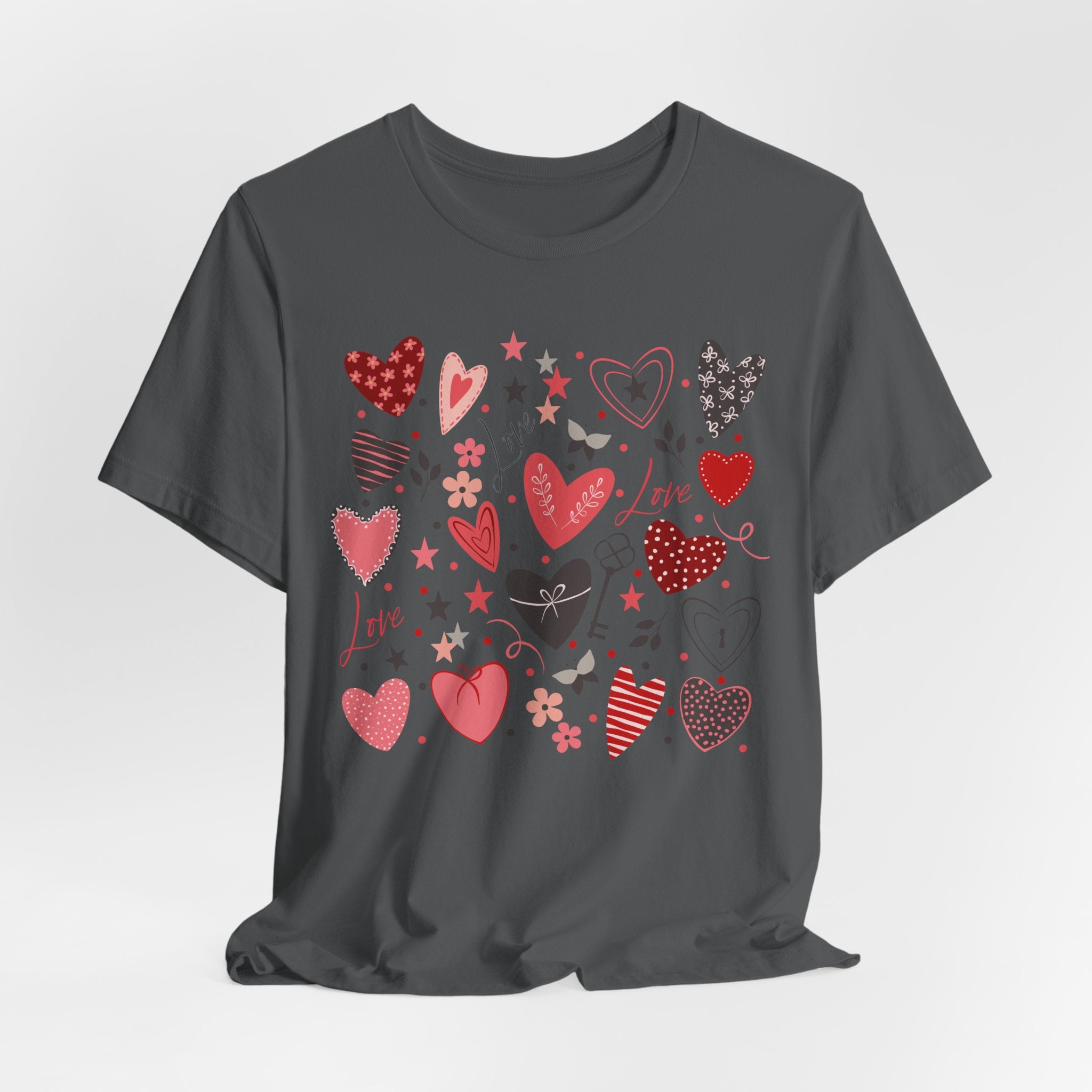 Base of Hearts Unisex Jersey Short Sleeve Tee - Asphalt Gray