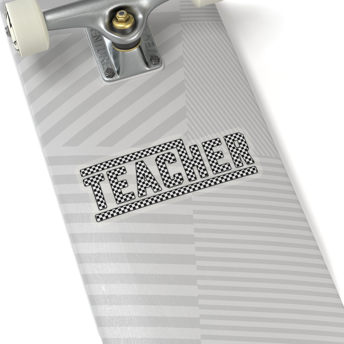 Teacher Checked Black and White Kiss-Cut Stickers - Spruced Roost