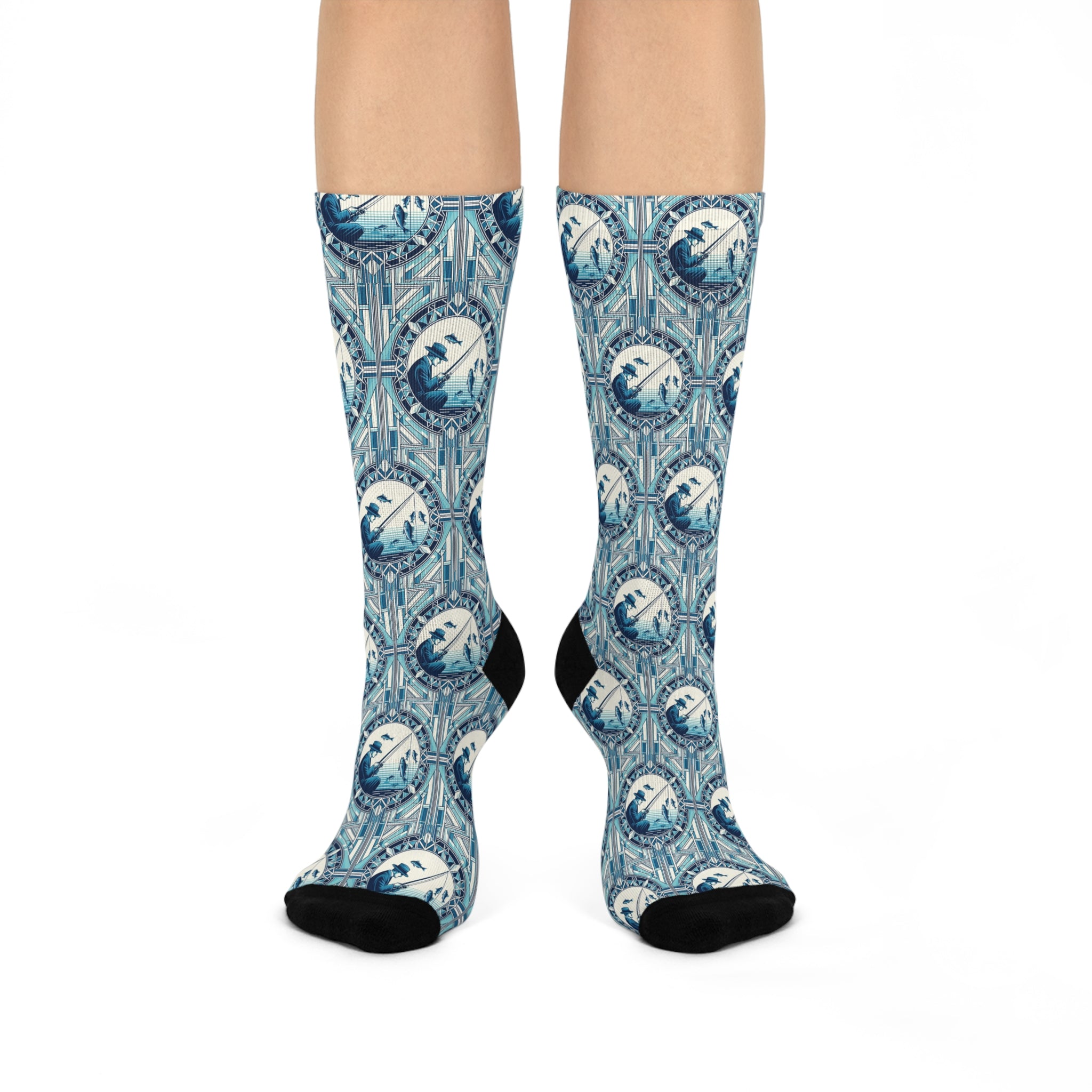 Vintage Fishing fun - Cushioned Crew Socks