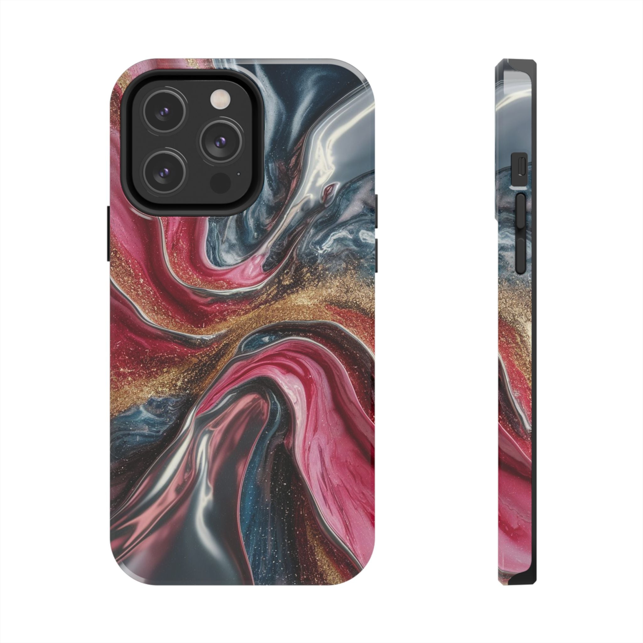 Metallic Swirl - Tough Case for iPhone 14, 15, 16 - Spruced Roost