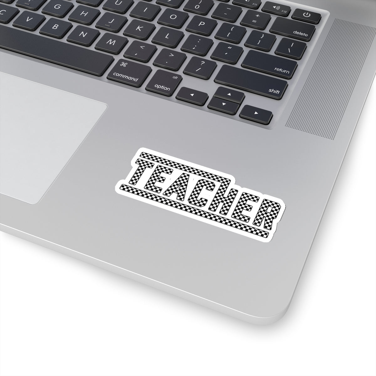 Teacher Checked Black and White Kiss-Cut Stickers - Spruced Roost