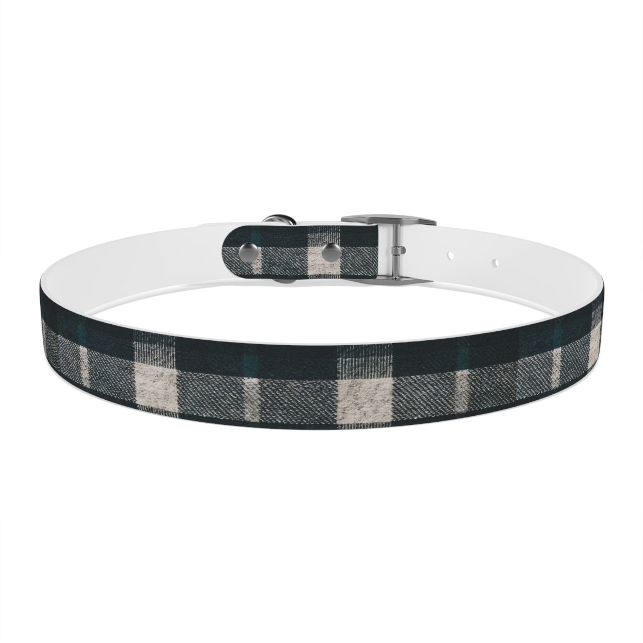 Midnight Blue Plaid Dog Collar