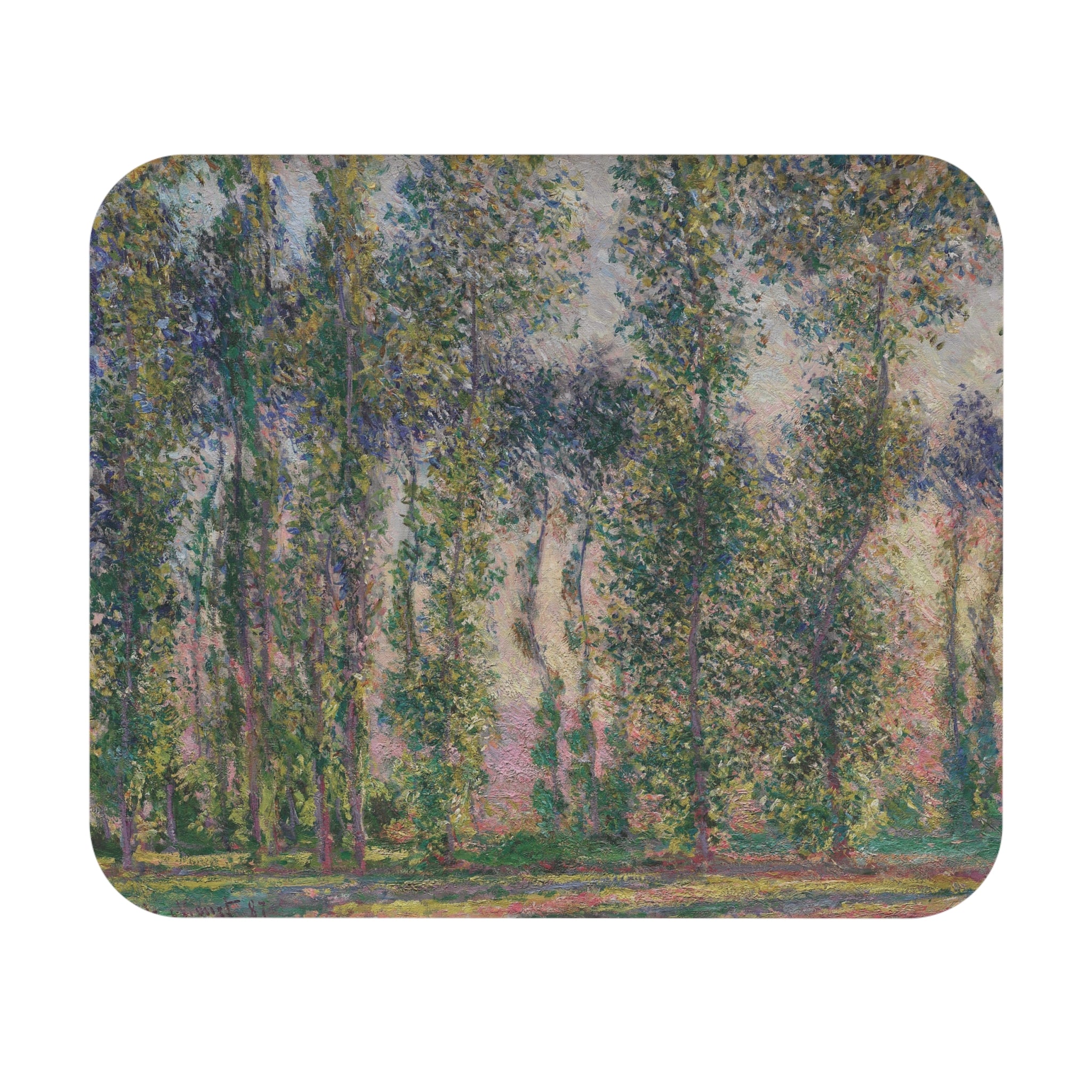 Poplars at Giverny 1887 - Claude Monet - Mouse pad (Rectangle) - Spruced Roost