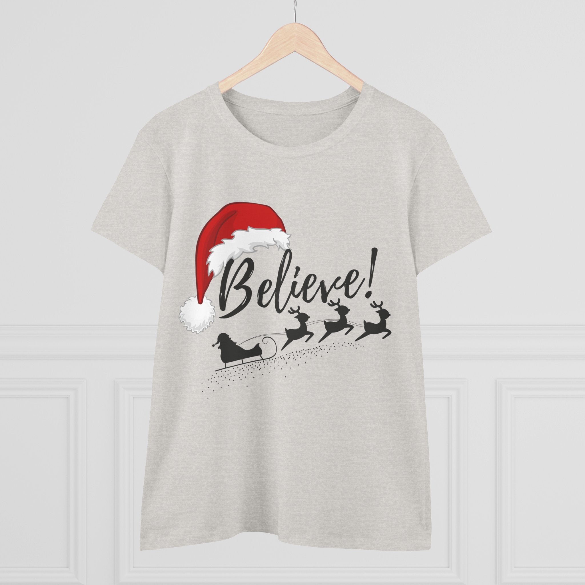 Believe! Christmas Women's Midweight Cotton TShirt