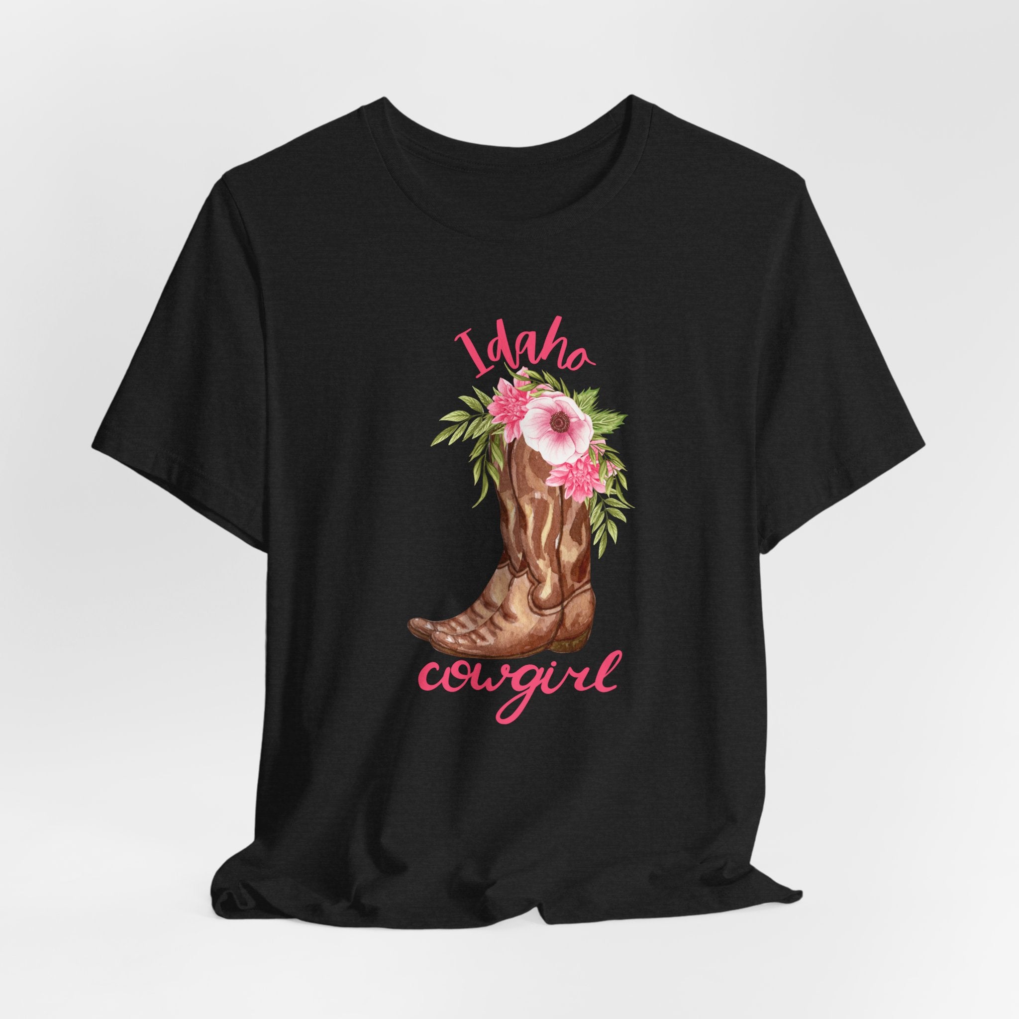 Idaho Cowgirl Graphic Tee | Stylish Unisex Short Sleeve Shirt for Western Lovers