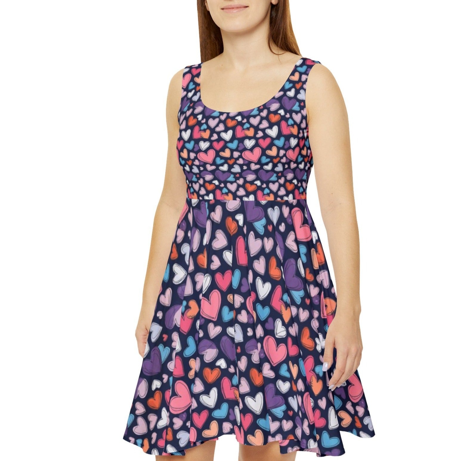 Up-Hearted Women's Skater Dress (AOP)