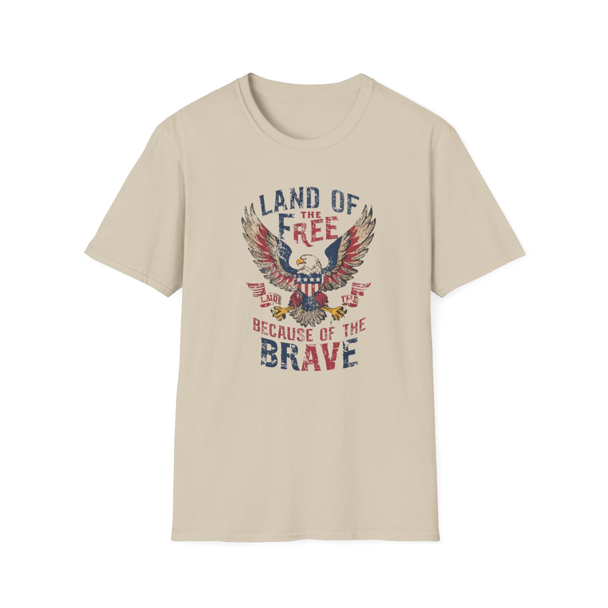 Land of the Free, Because of the Brave - Unisex Softstyle T-Shirt