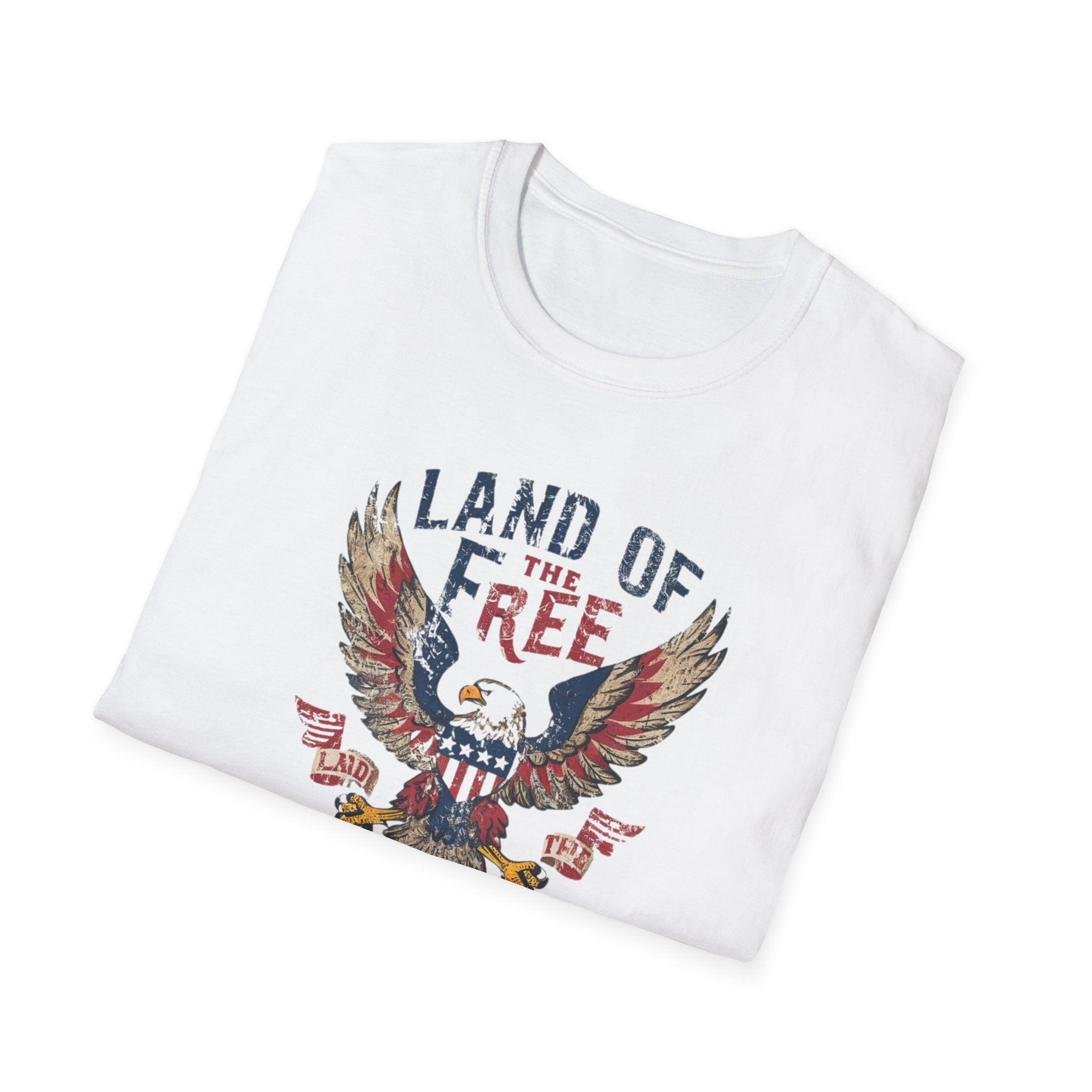 Land of the Free, Because of the Brave - Unisex Softstyle T-Shirt