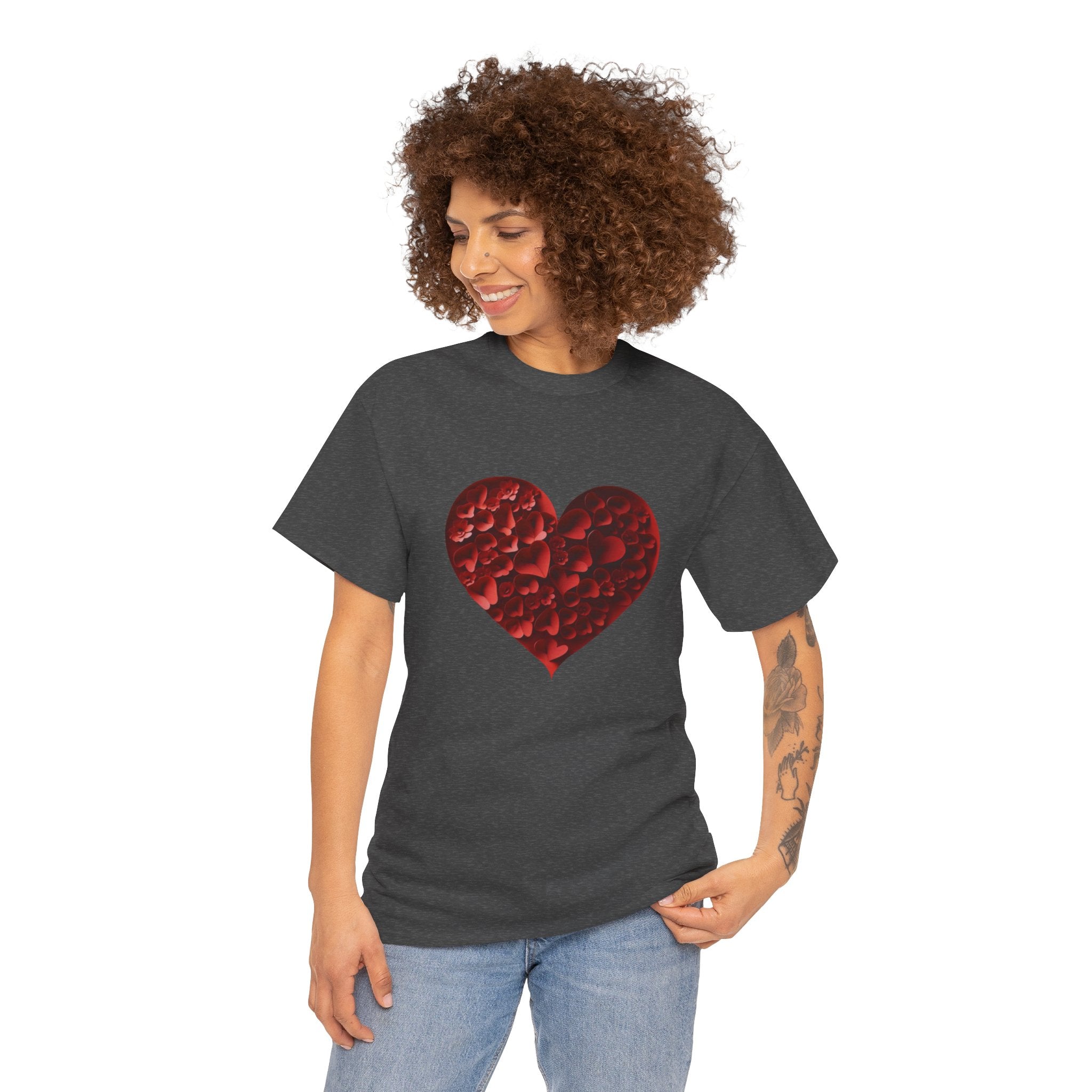 Floral Heart - Unisex Heavy Cotton Tee - Spruced Roost