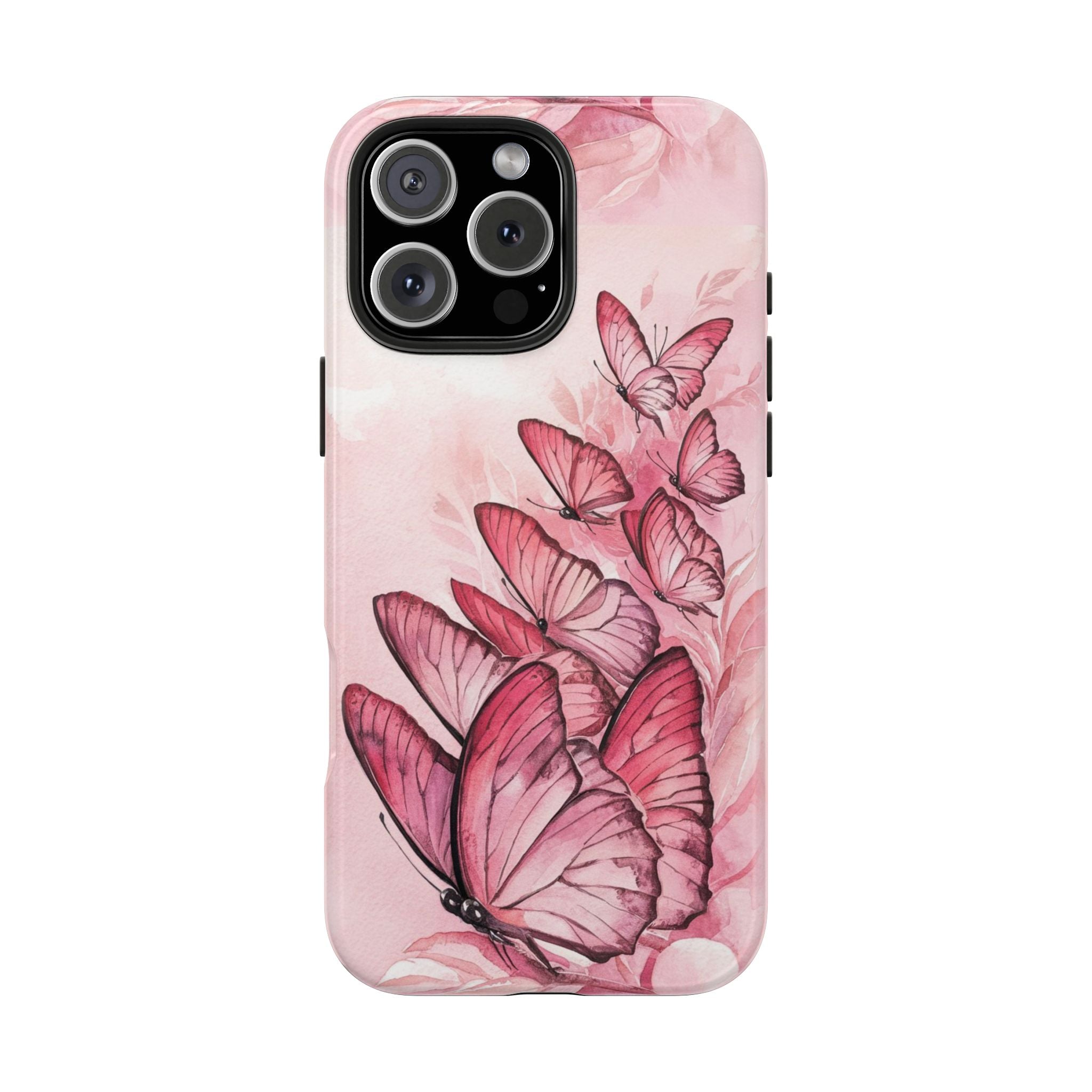 Pink Butterflies - Tough Case for iPhone 14, 15, 16 - Spruced Roost