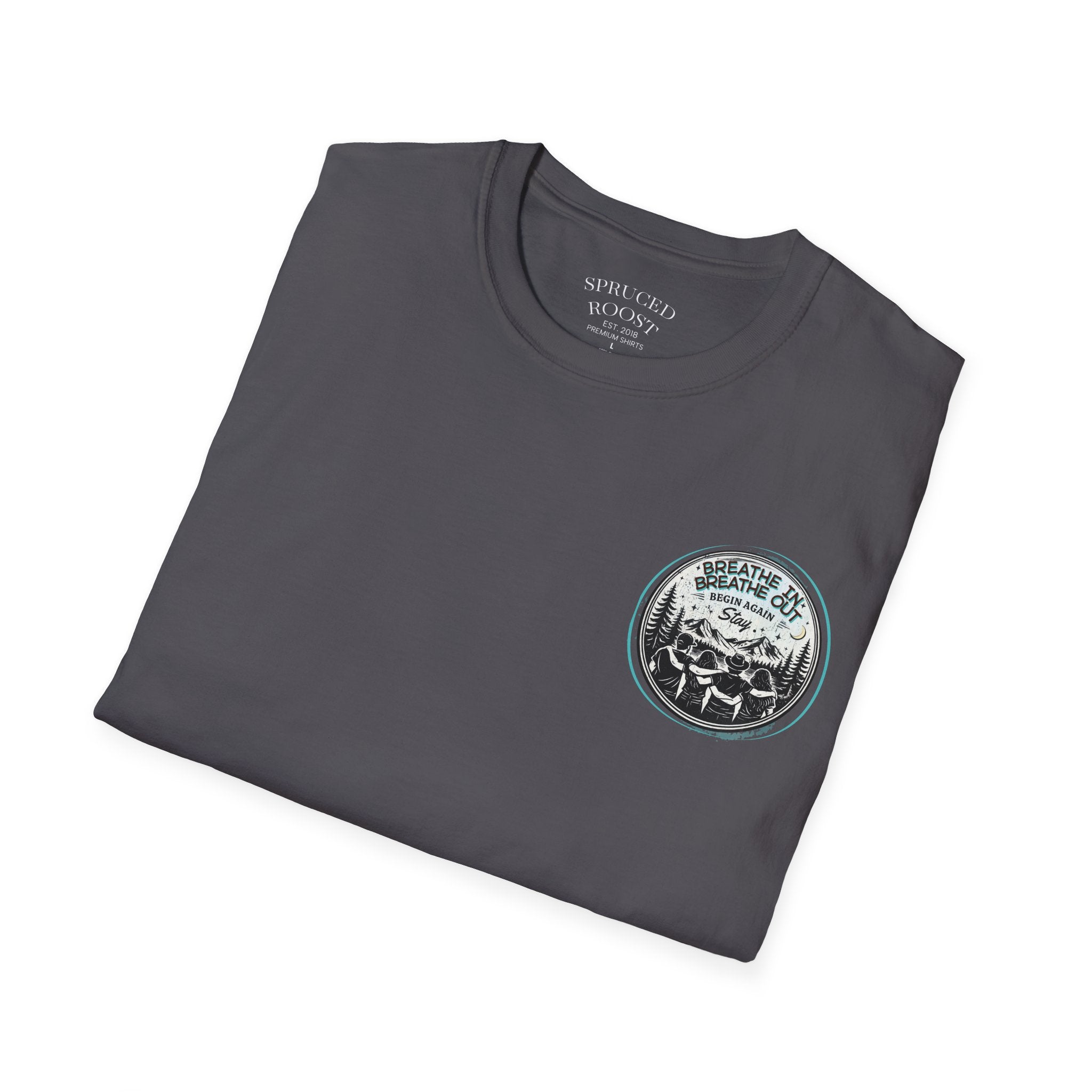 Breathe In, Breathe Out - Women's Unisex Sized Crew Graphic T-Shirt