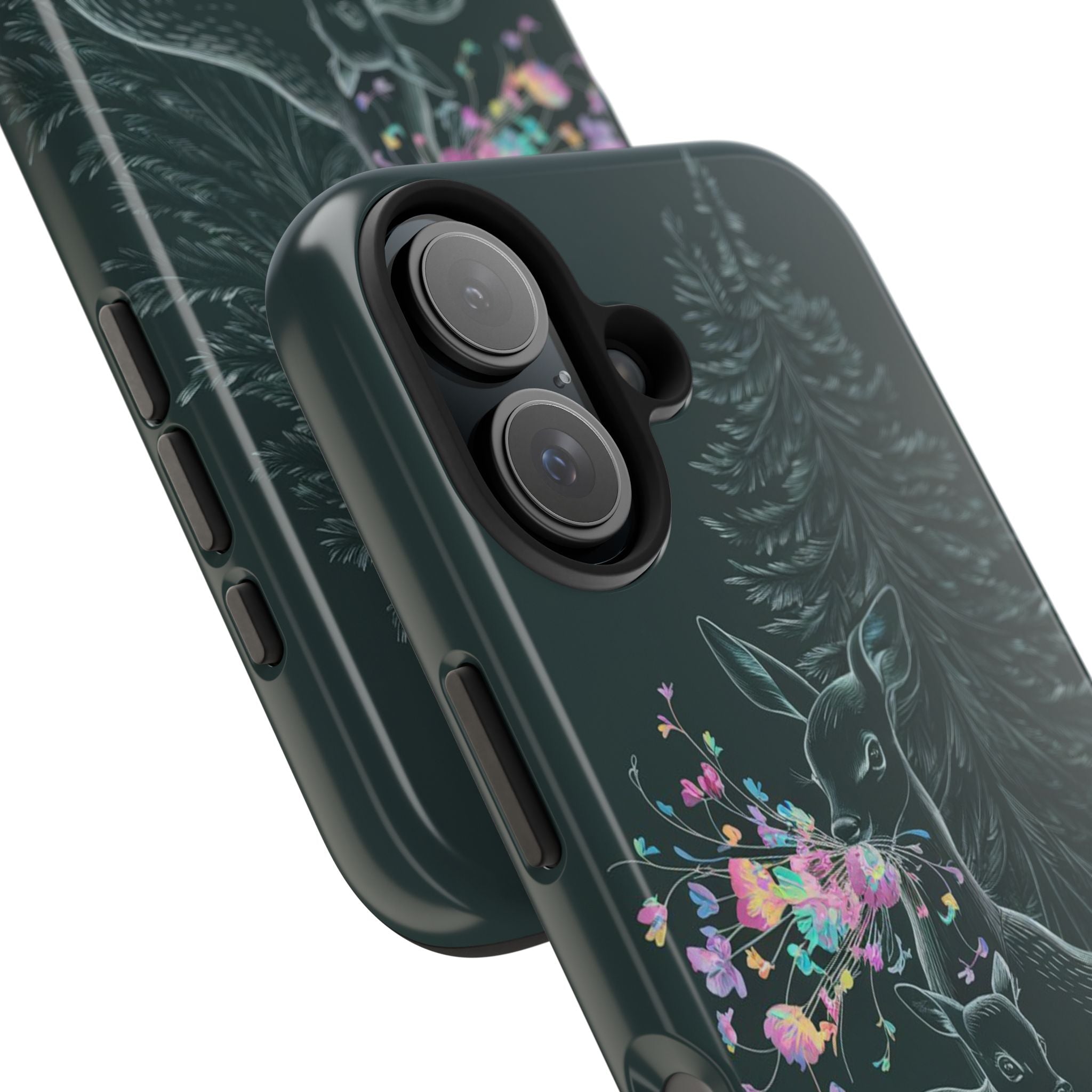 Floral Fawn and Mom - Tough Case for iPhone 14, 15, 16 - Spruced Roost