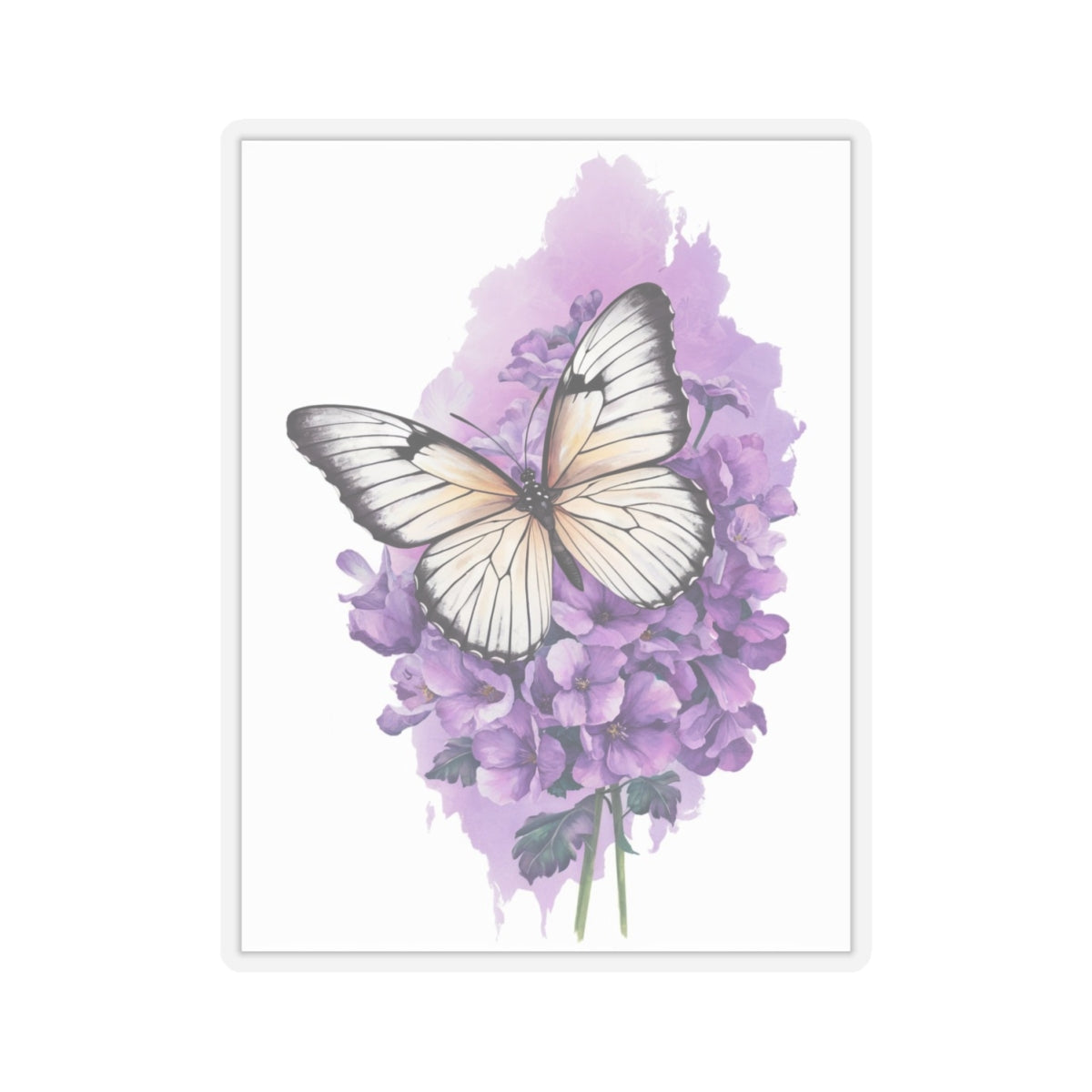 Lavender Butterfly Kiss-Cut Stickers