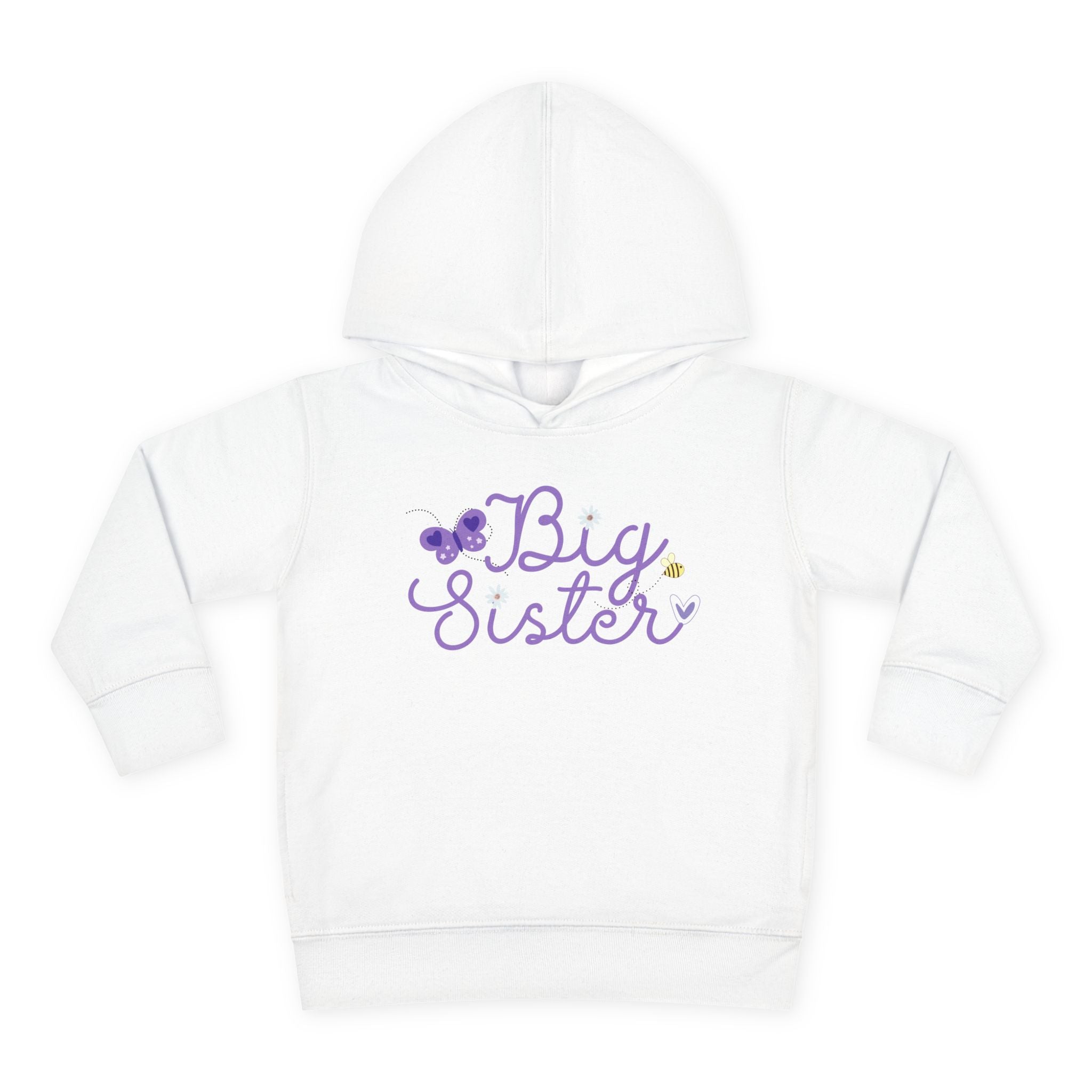 Butterfly Big Sister - Toddler Pullover Fleece Hoodie - 2T, 4T, 6T