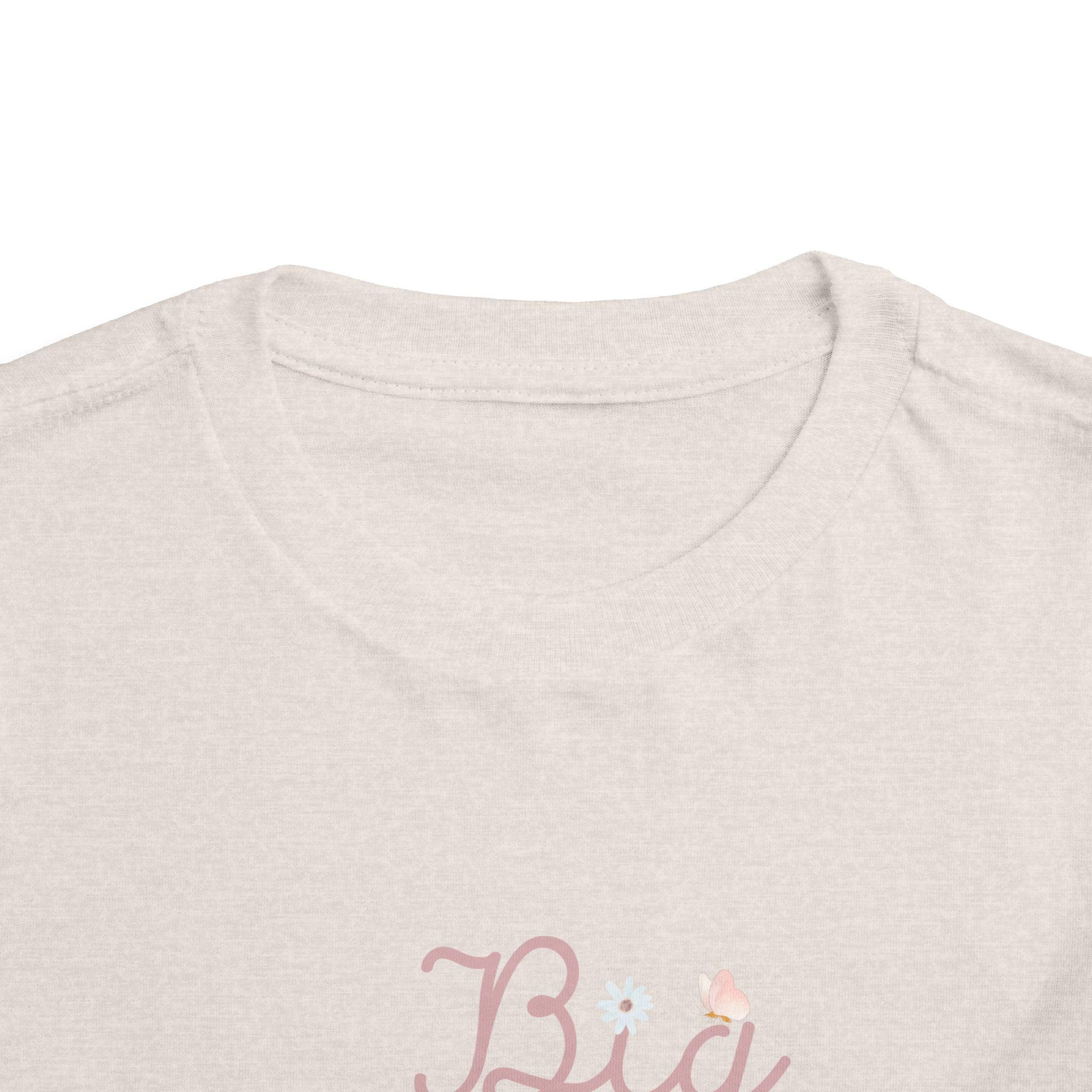 Pink Cursive Daisy Big Sister Toddler Tee
