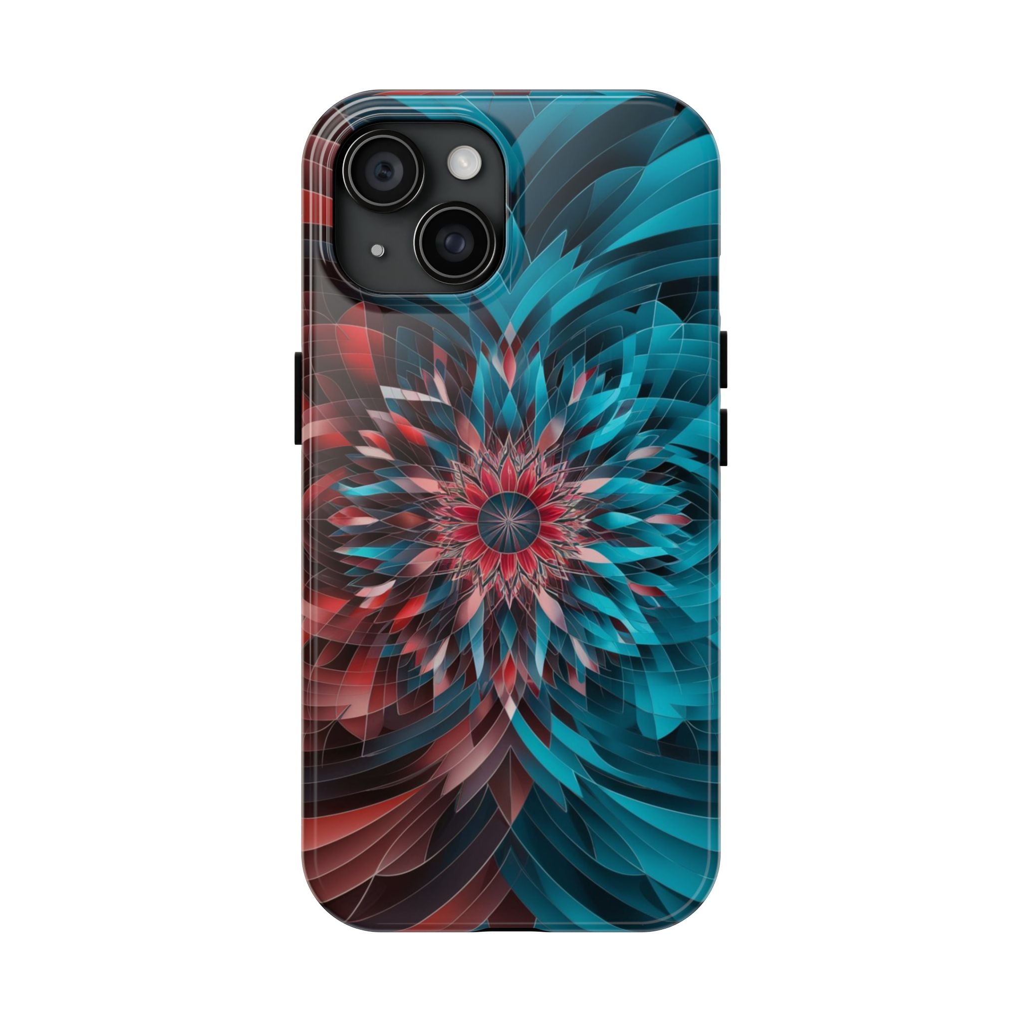 Mandala Maroon and Blue - Tough Case for iPhone 14, 15, 16 - Spruced Roost