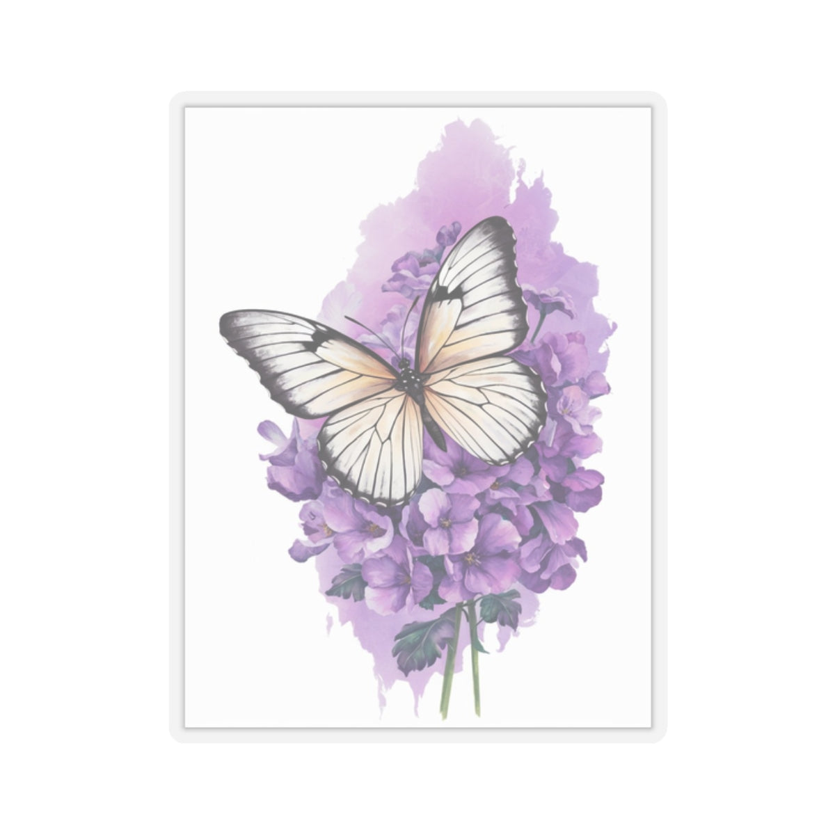 Lavender Butterfly Kiss-Cut Stickers