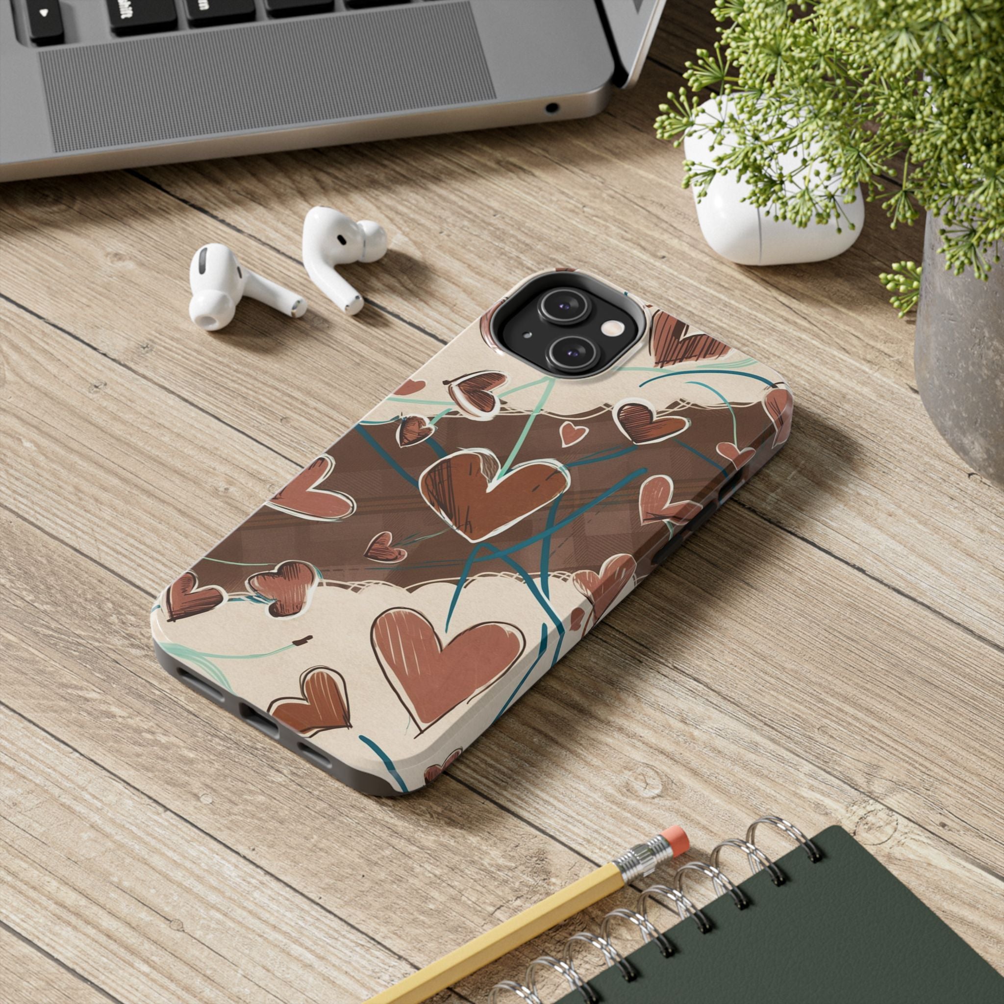 Hearts au Naturel - Tough Case for iPhone 14, 15, 16 - Spruced Roost