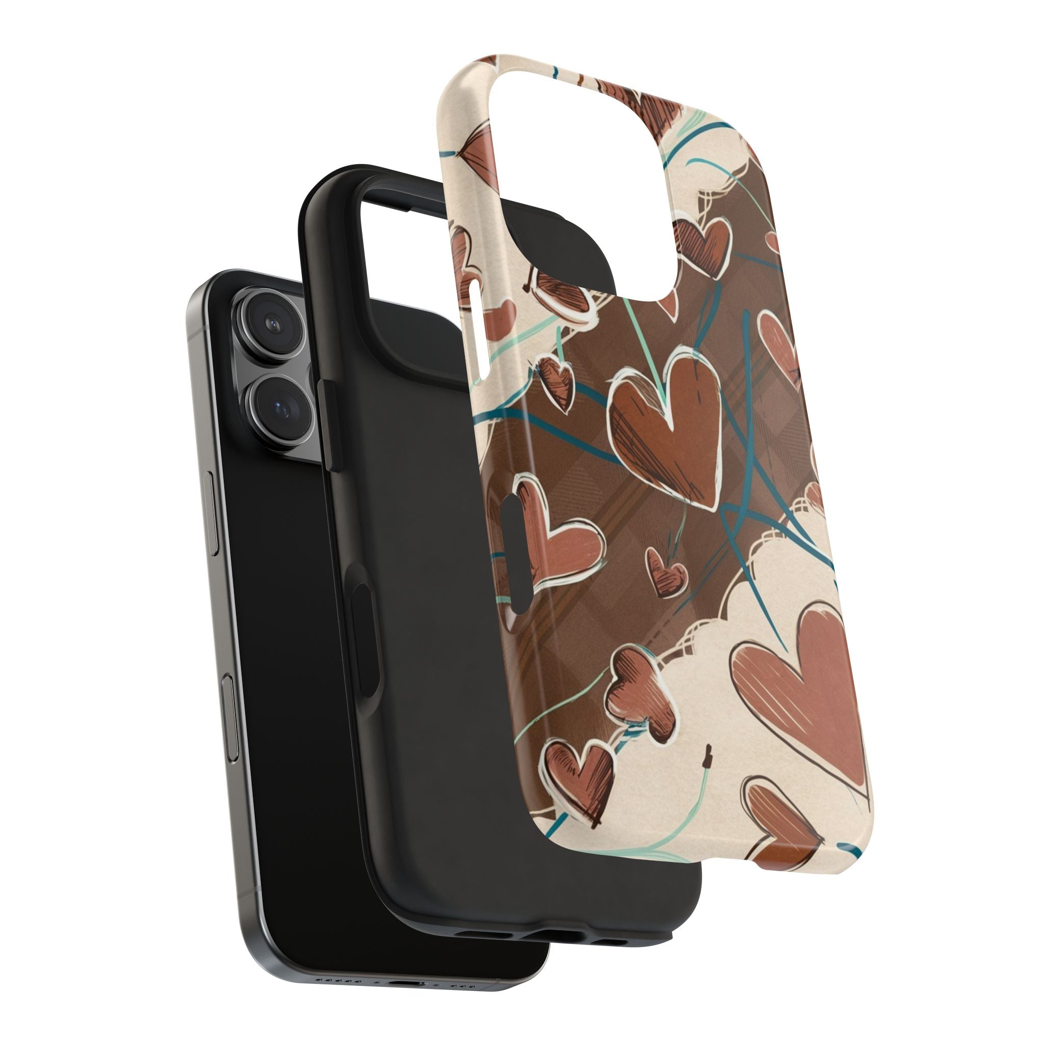 Hearts au Naturel - Tough Case for iPhone 14, 15, 16 - Spruced Roost