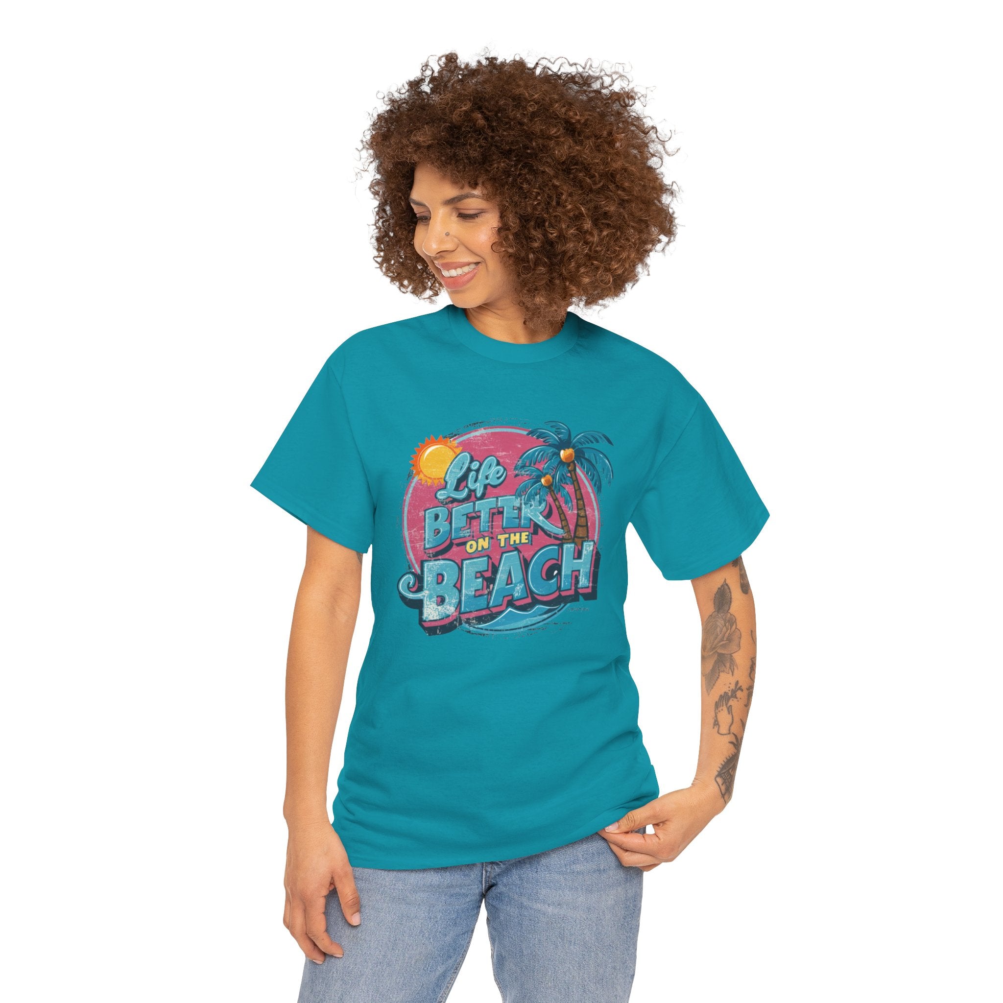 Life is Better at the Beach - Unisex Heavy Cotton Tee - Spruced Roost