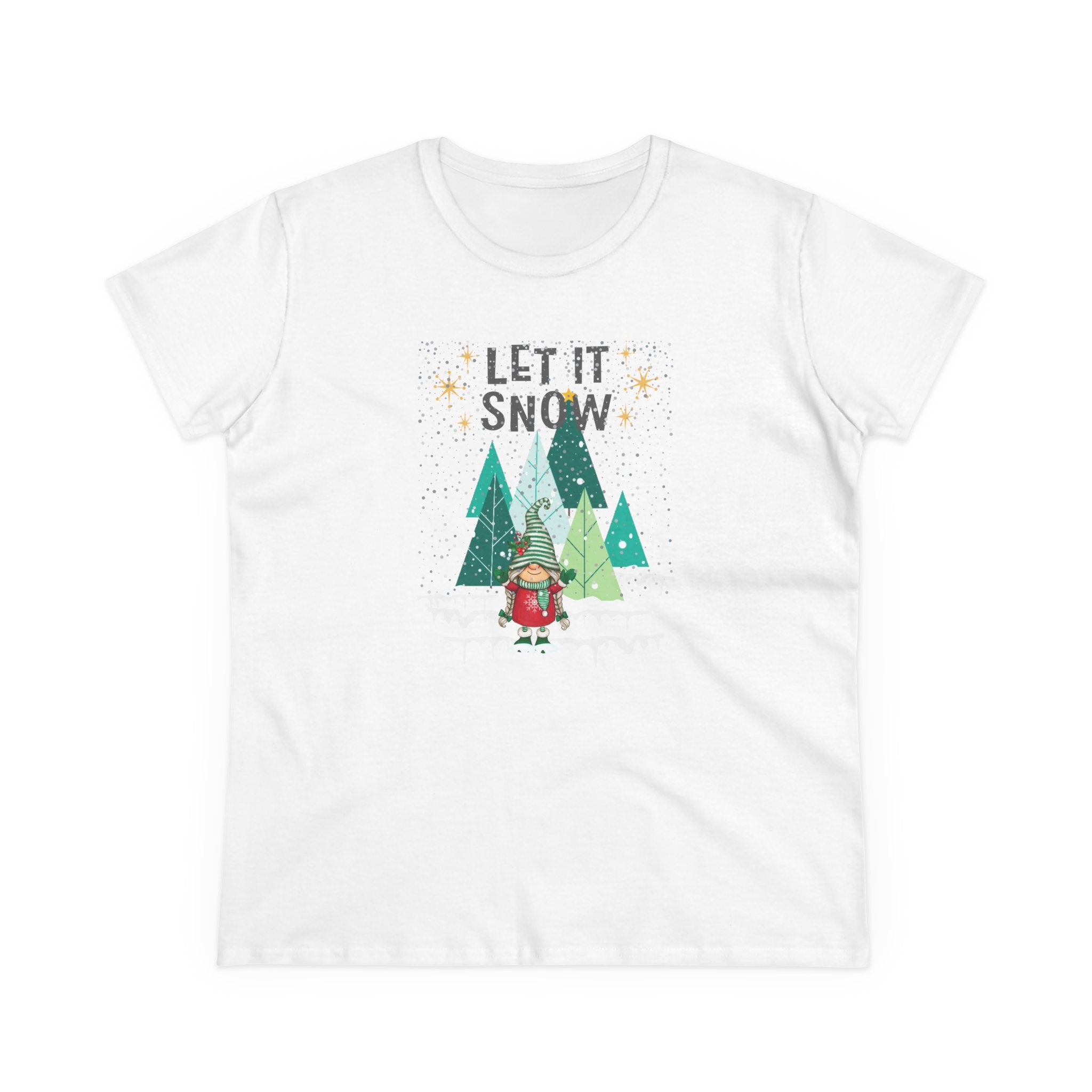 Let it Snow Gnome - Slim Women's Midweight Cotton - Tee S-3XL