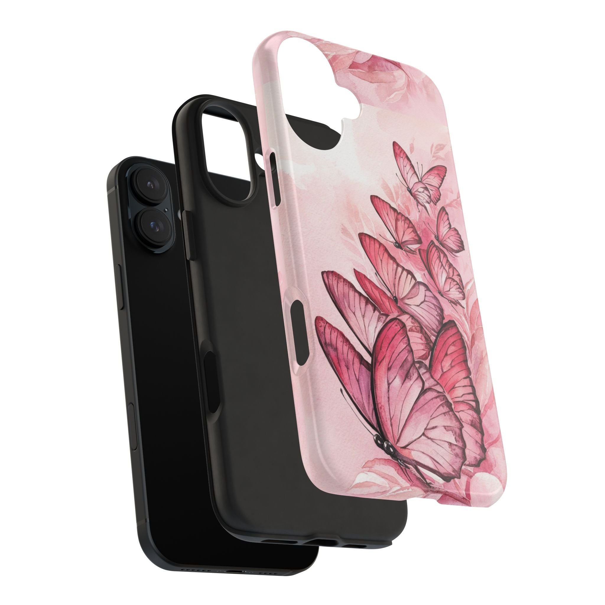 Pink Butterflies - Tough Case for iPhone 14, 15, 16 - Spruced Roost