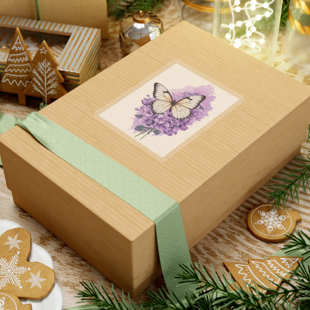 Lavender Butterfly Kiss-Cut Stickers