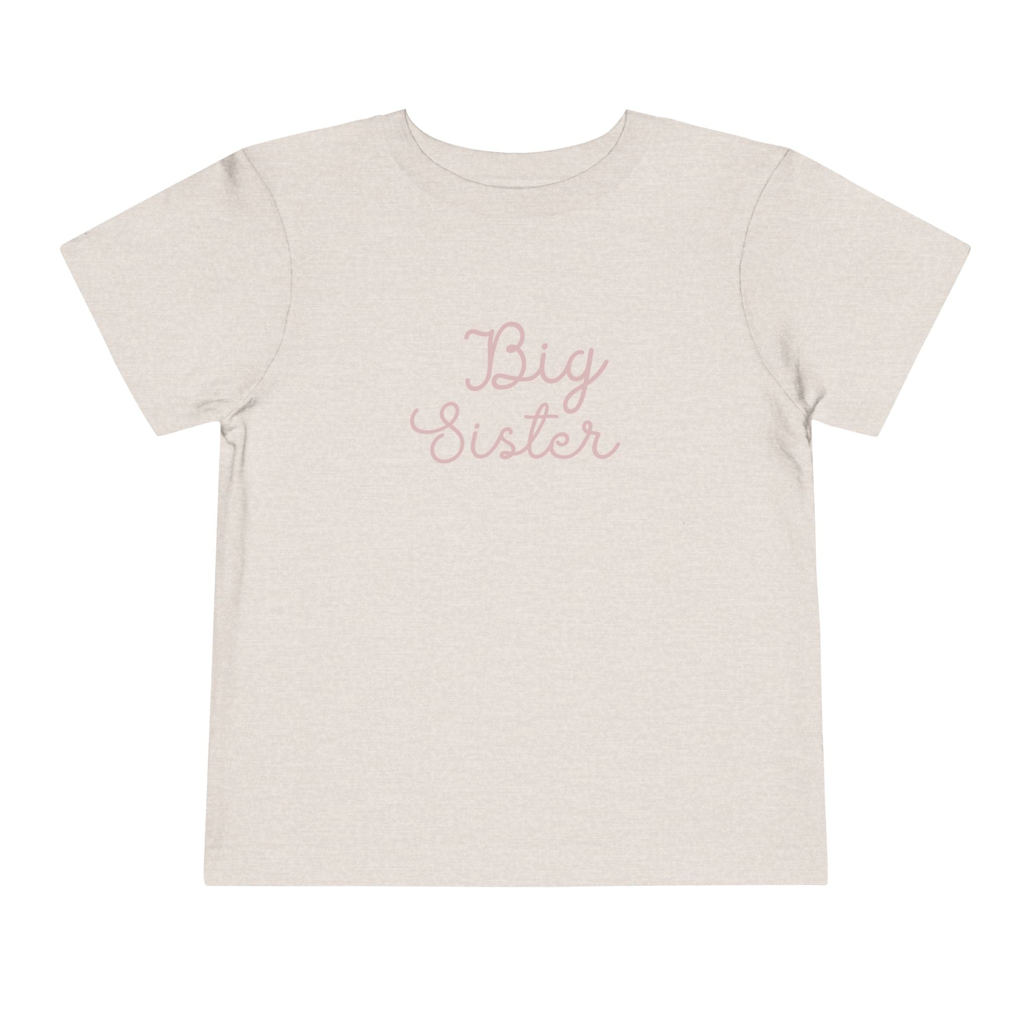 Pink Cursive - Big Sister Baby T-Shirt - Gift for New Siblings, Baby Showers