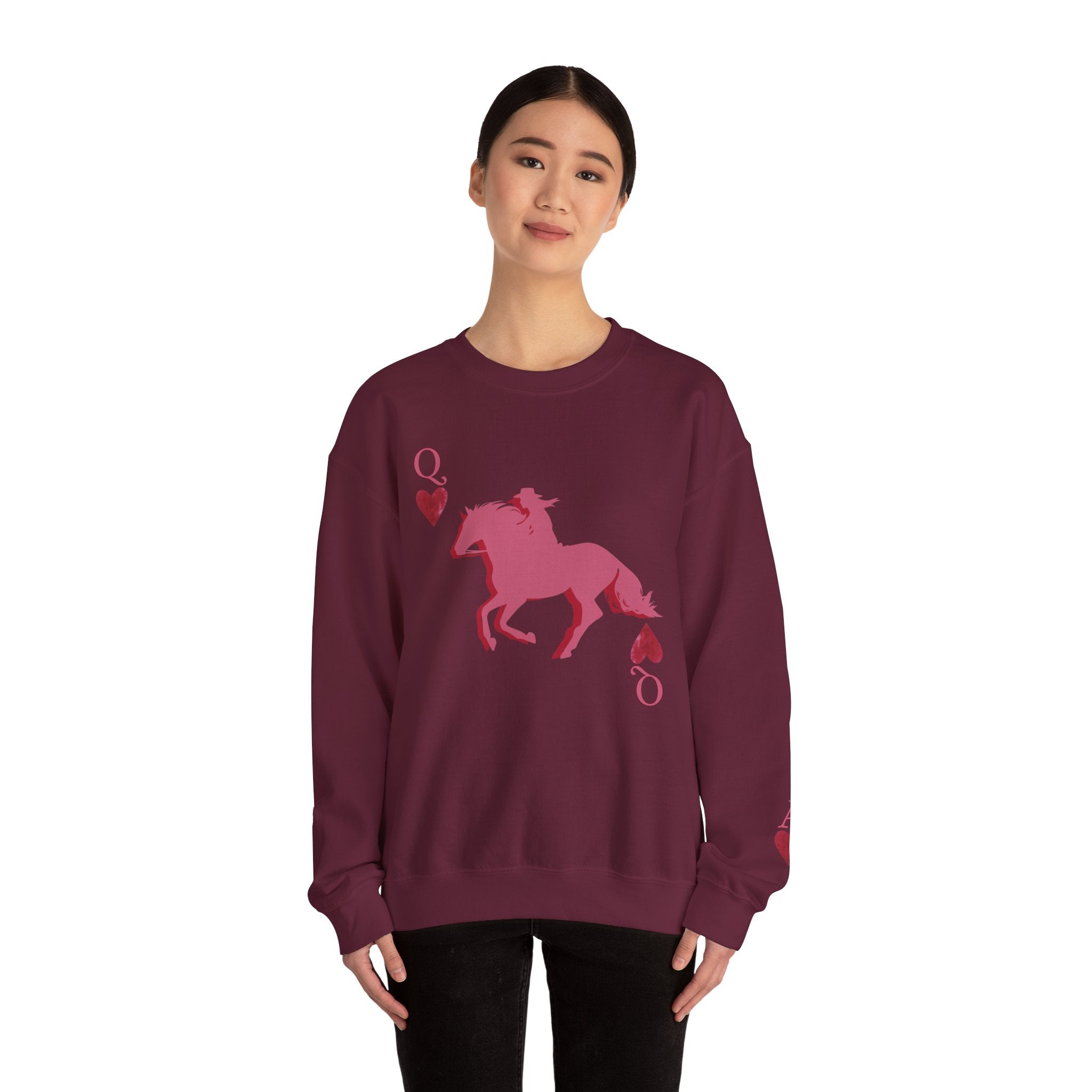 Queen of Hearts - Ace up your sleeve - Cowgirl Queen rewneck Sweatshirt — - Spruced Roost