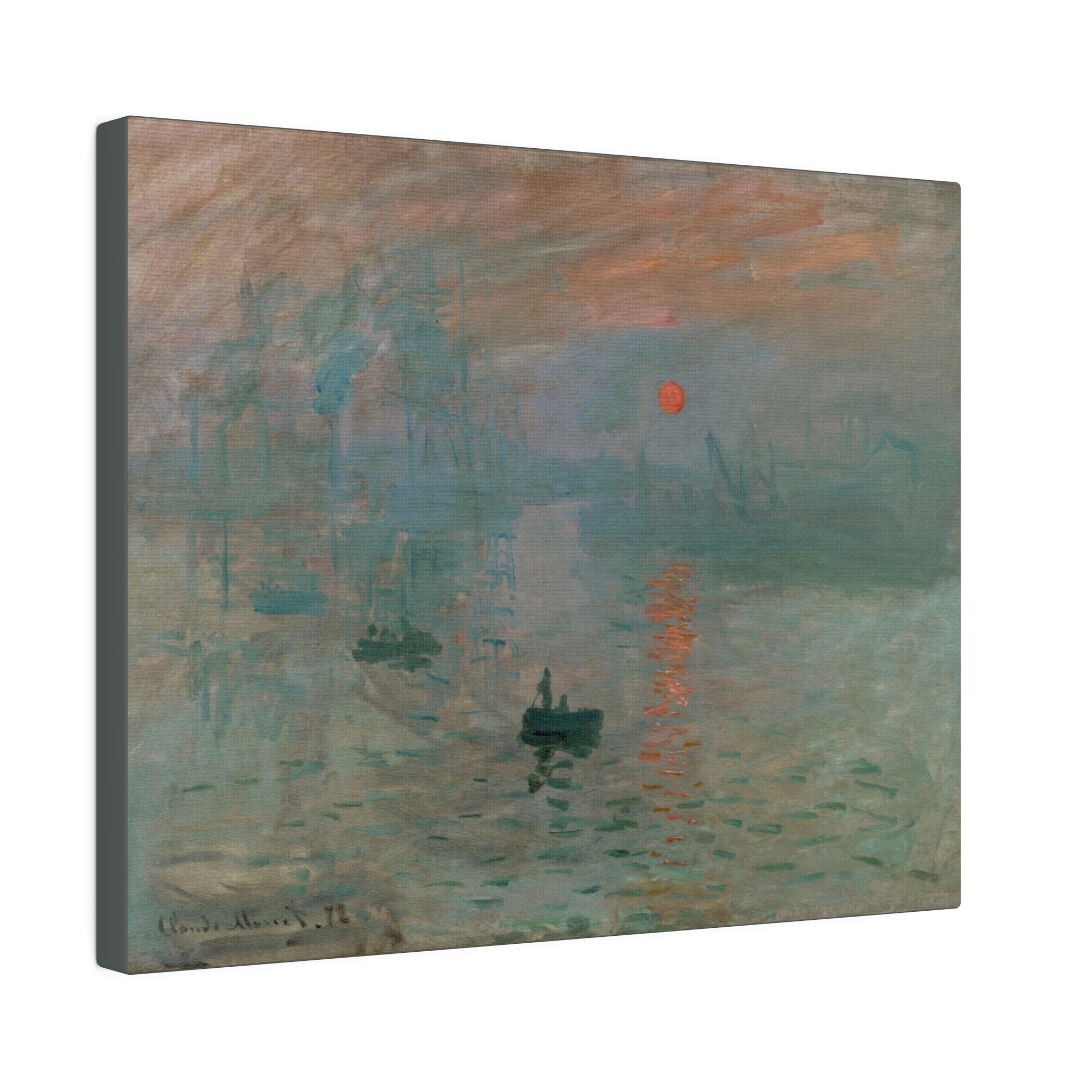 Impression Sunrise - Claude Monet - Matte Canvas, Stretched, 0.75" - Spruced Roost